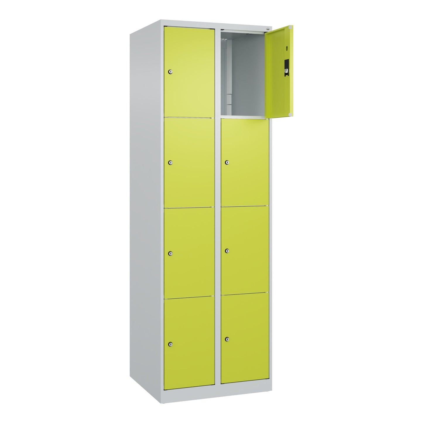 C+P Schließfachschrank Classic PLUS 8 Fächer Stahl Farbe der Front: clowngrün