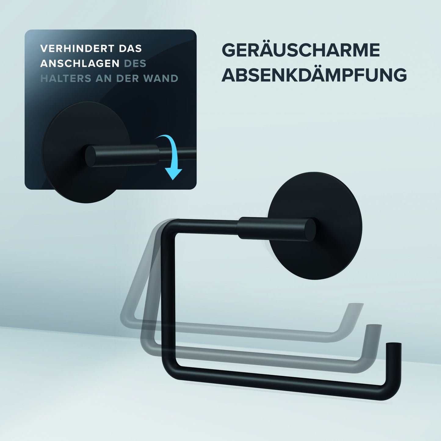 ovimar WC-Rollenhalter Tromoy 5,5 x 2,5 x 15 cm (B x H x T) 1 Rolle Edelstahl schwarz