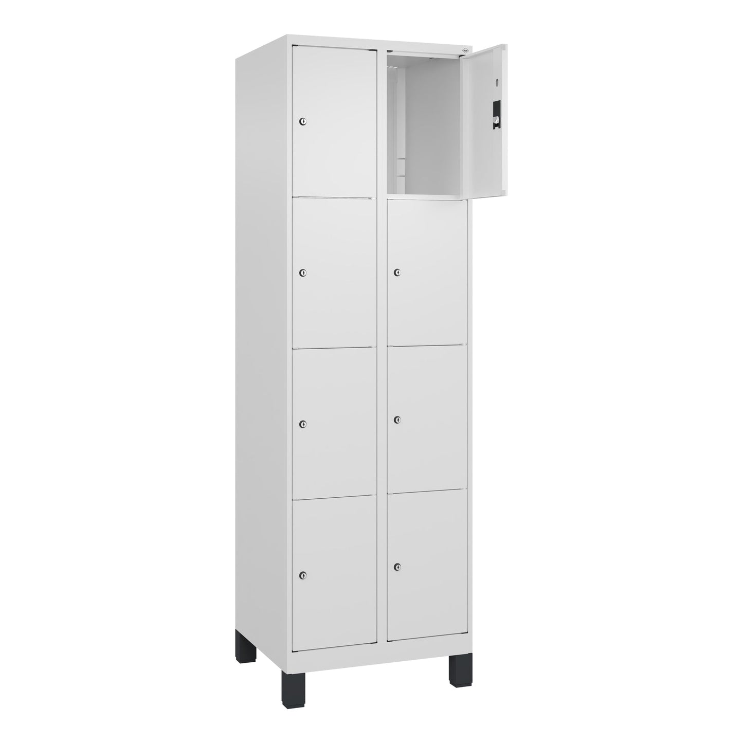 C+P Schließfachschrank Classic PLUS 8 Fächer Stahl verkehrsweiß