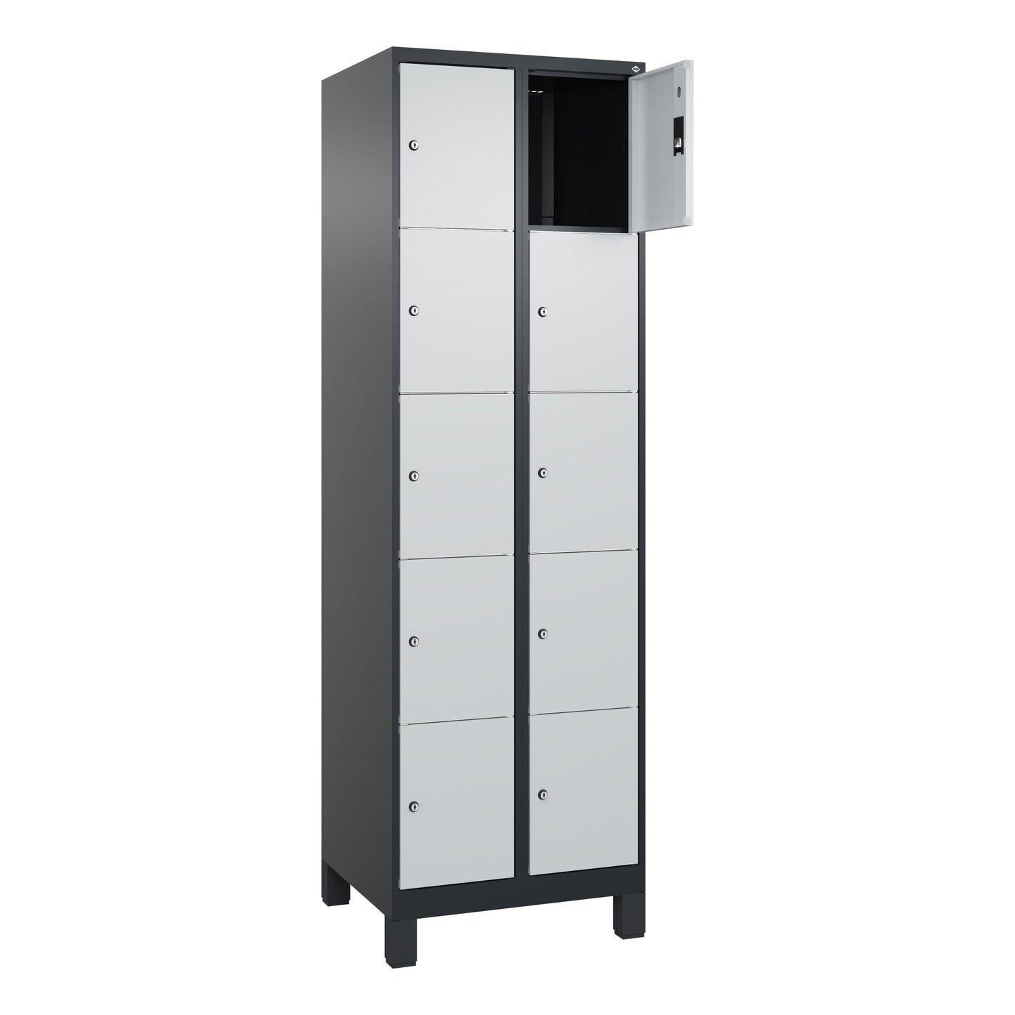 C+P Schließfachschrank Classic PLUS 10 Fächer Stahl Farbe der Front: lichtgrau