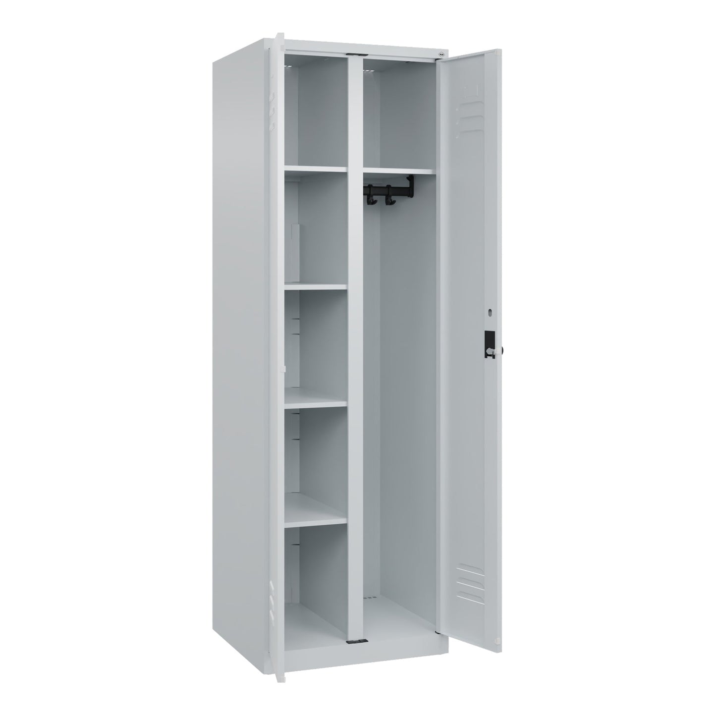 C+P Garderobenschrank Classic PLUS 600 x 1.850 x 500 mm (B x H x T) Stahl Farbe der Front: lichtgrau Farbe des Korpus: lichtgrau