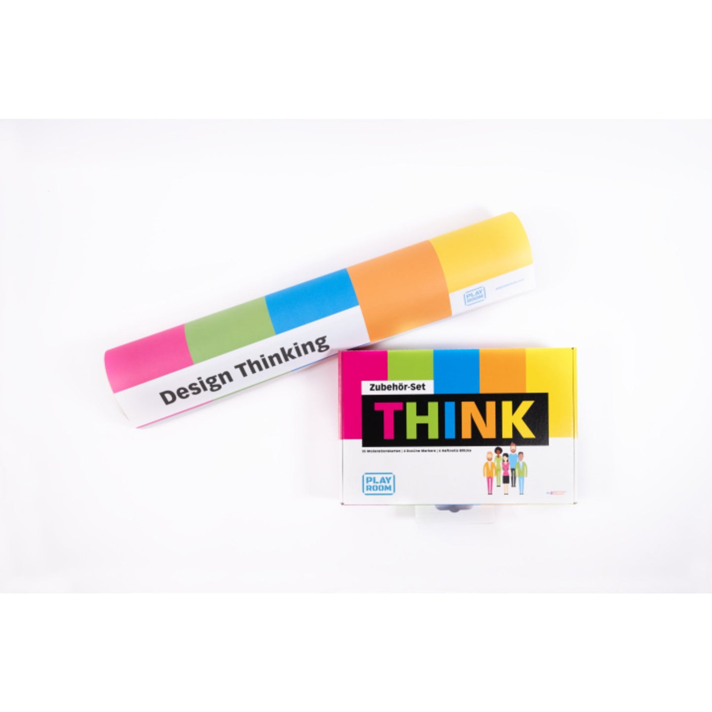 Playroom Starterset THINK FLIP 1 x THINK FLIP Flipchartblock, 1 x Satz THINK-Workshopkarten (35 gedruckte Karten), 4 x EcoLine edding Marker (rot, blau, grün, schwarz), 4 x Haftnotizenpackungen
