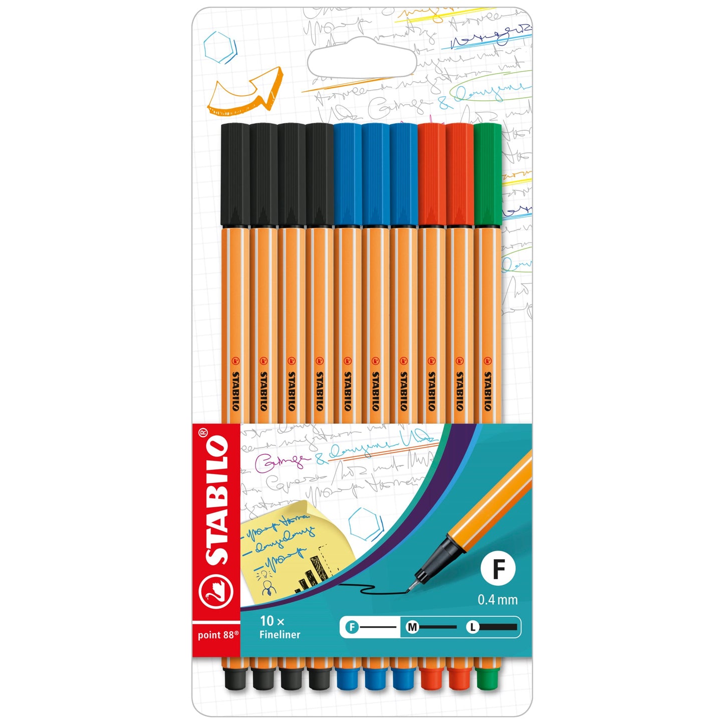 STABILO® Fineliner point 88® 0,4mm farbig sortiert 10 St./Pack.