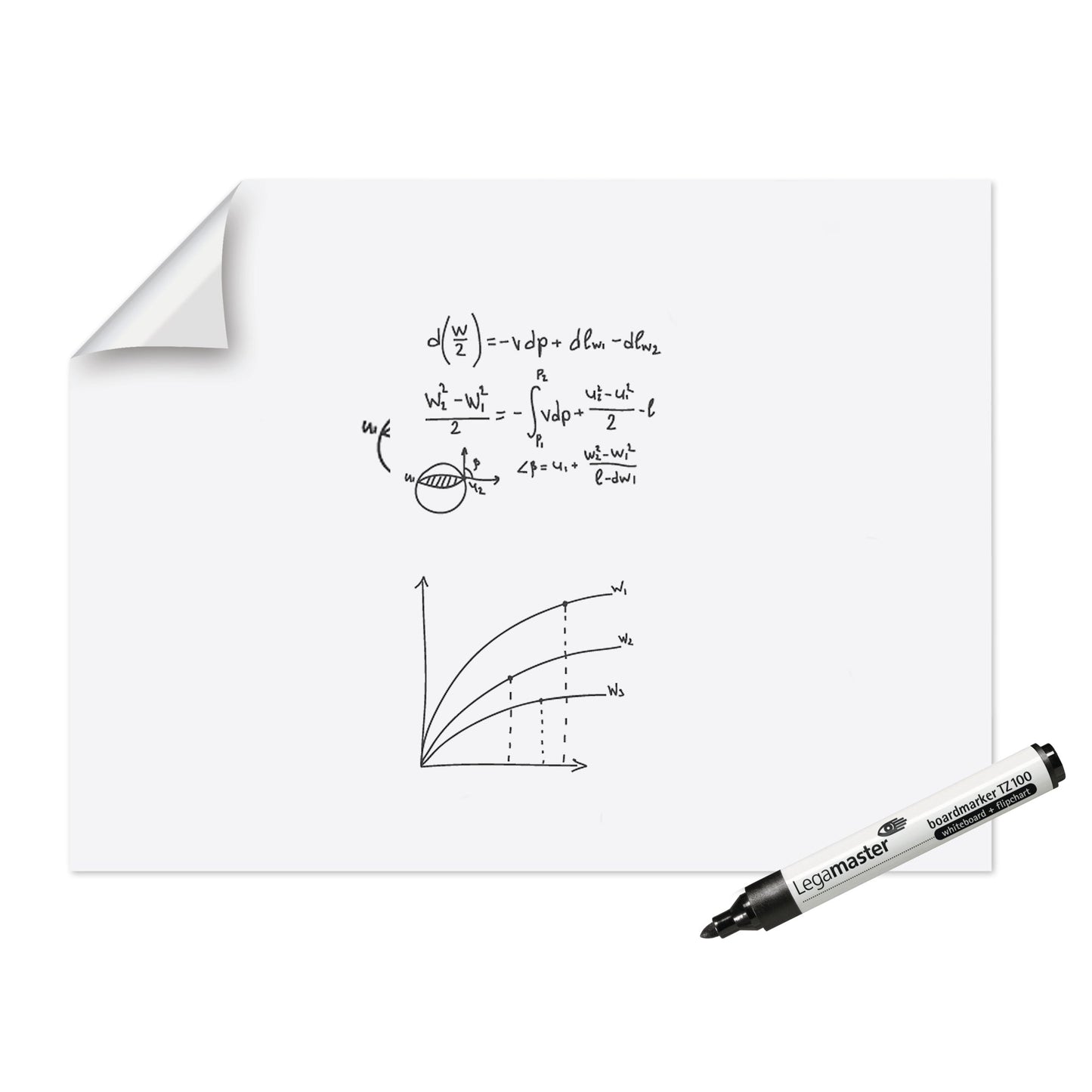 Legamaster Whiteboardfolie Magic-Chart XL 120 x 90 cm (B x H) 50µm blanko inkl. 1 Marker Polypropylen weiß