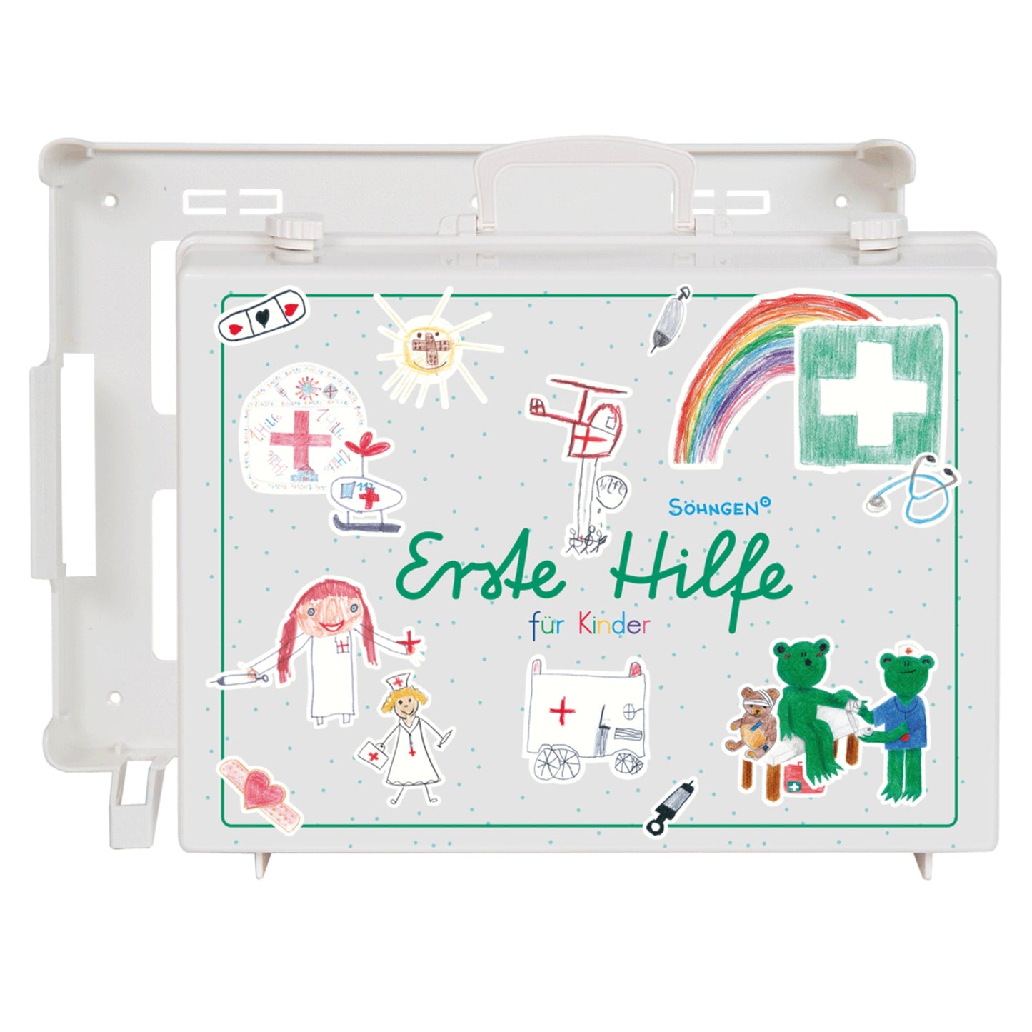 SÖHNGEN® Erste Hilfe Koffer kleine GROSSE Hilfe SCHULE XS-XXL MT-CD ca. 40 x 30 x 15 cm (B x H x T) DIN 13157 weiß
