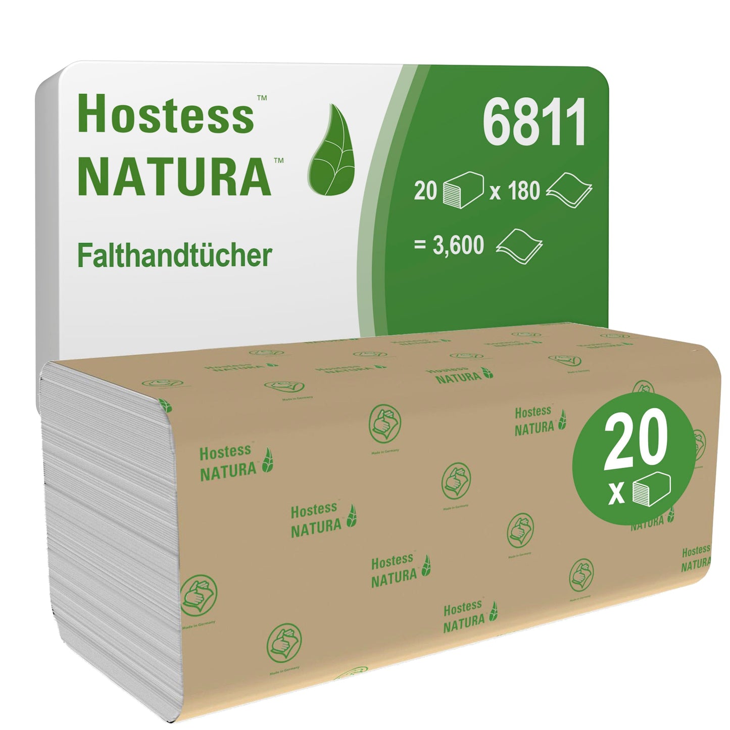 Scott® Papierhandtücher NATURAT 25 x 23 cm (B x L) AirflexT weiß 20 x 180 Bl./Pack.