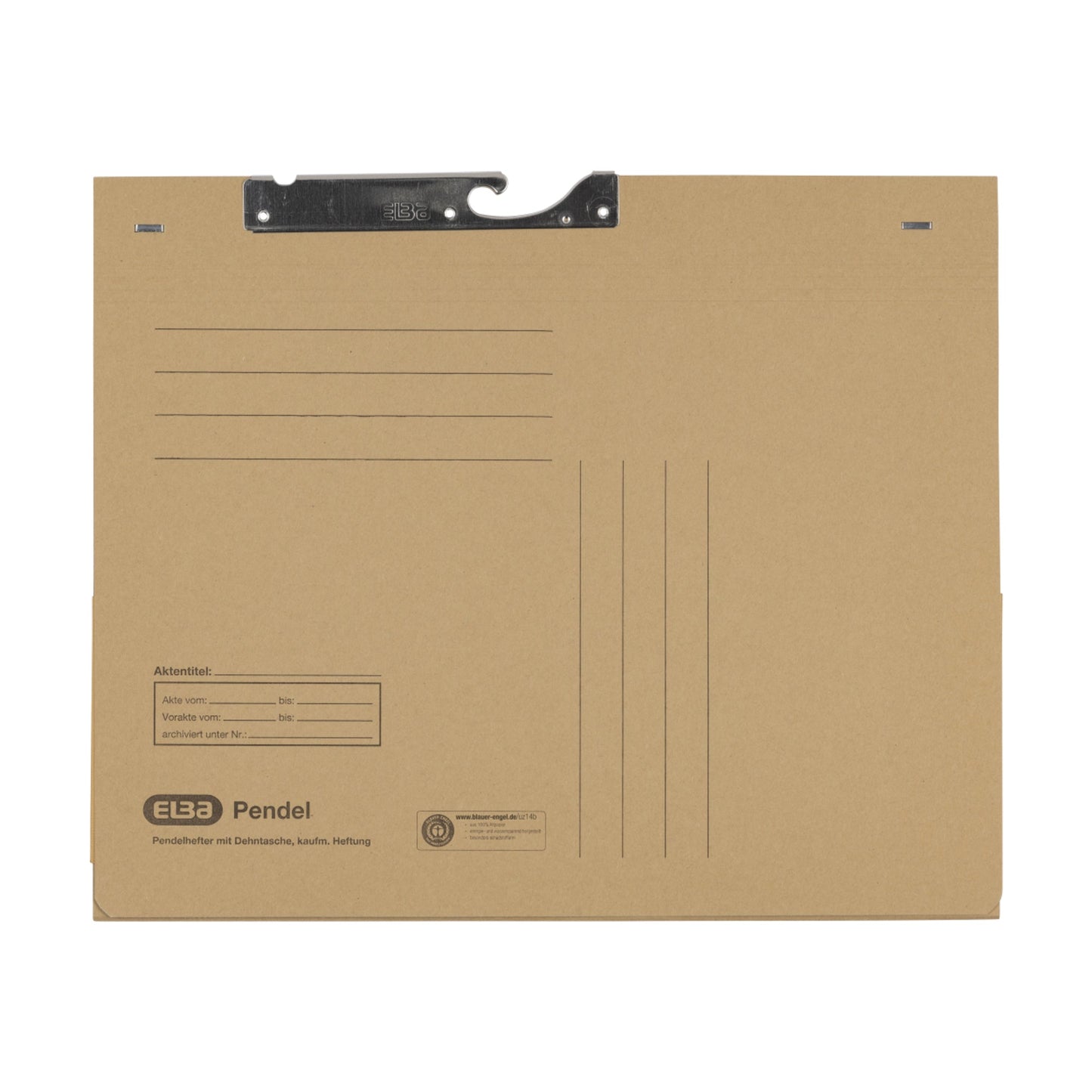ELBA Pendelhefter DIN A4 230g/m² kaufmännische Heftung mit Organisationsaufdruck Manilakarton naturbraun