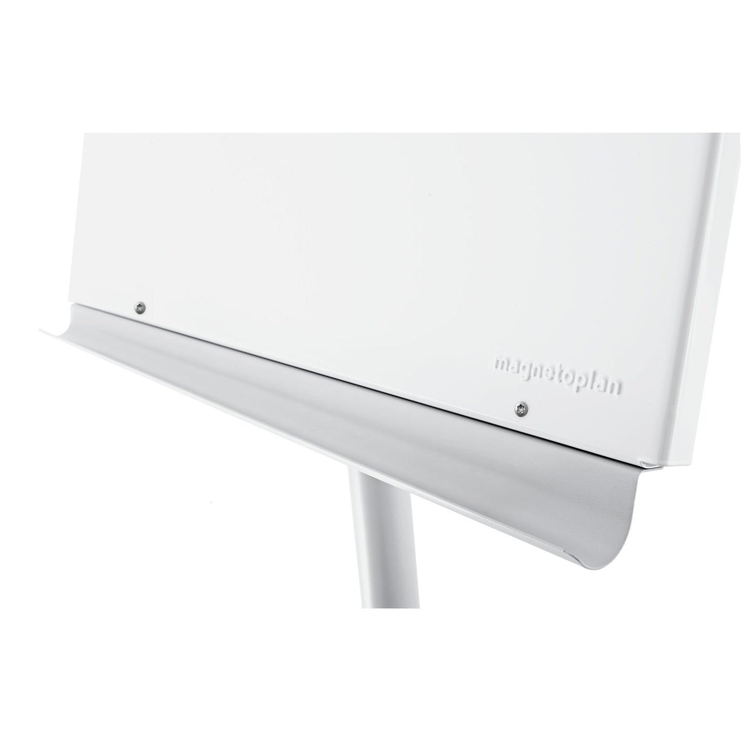magnetoplan® Mobiles Flipchart de Luxe mit Ablageschale Rundfuß mit 5 Rollen Metall lichtgrau