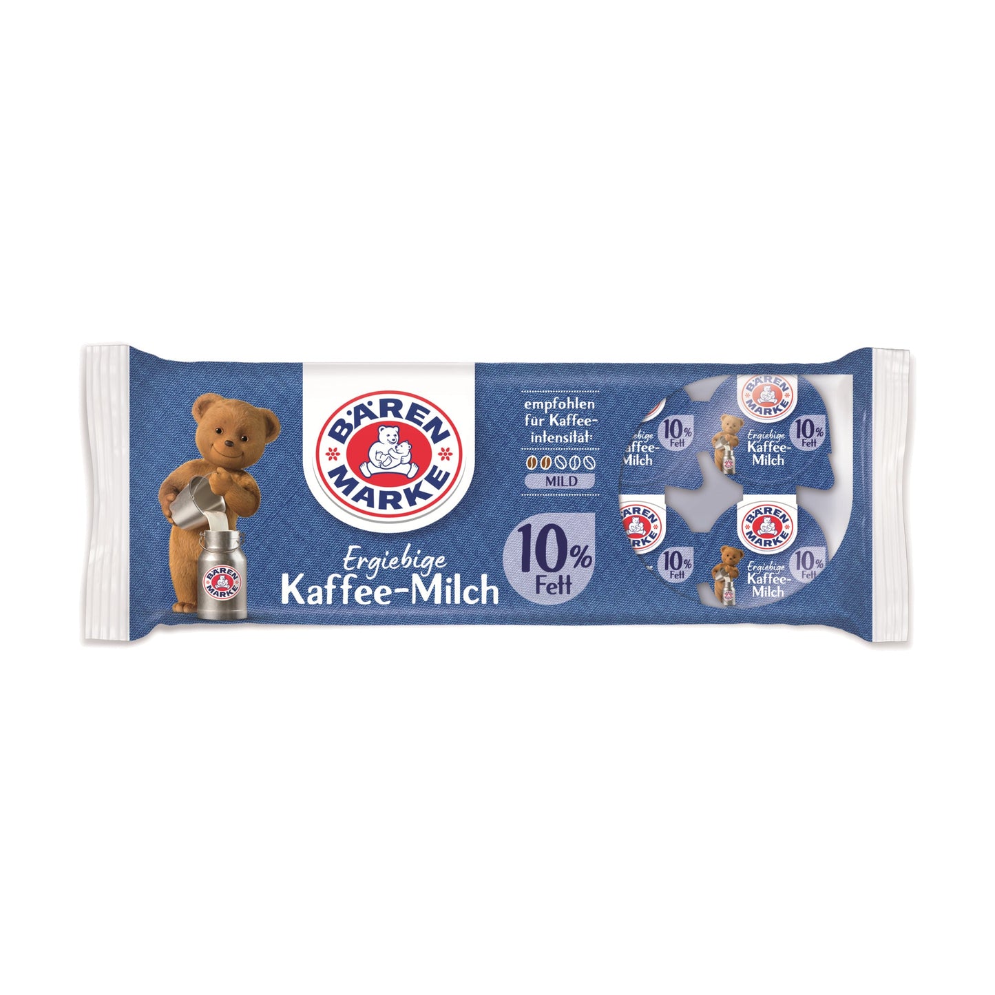 Bärenmarke Kaffeesahne Die Ergiebige Portionsdose 10% 10 x 7,5 g/Pack.