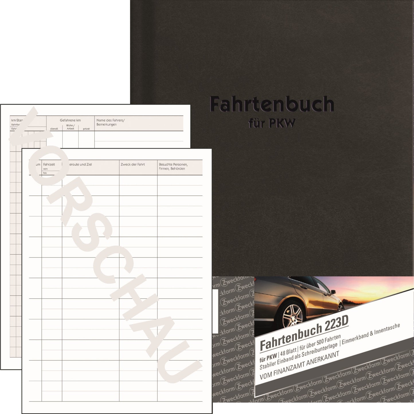 Avery Zweckform Fahrtenbuch 223D DIN A5 PKW schwarz 48 Bl.