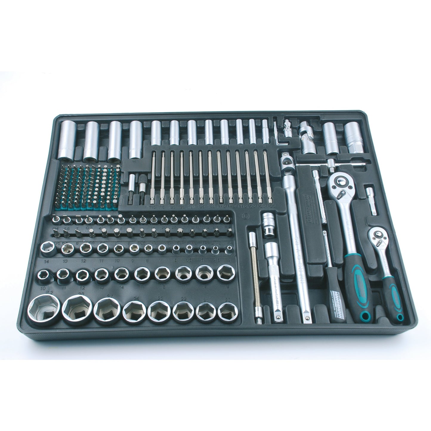 BRÜDER MANNESMANN Werkstattwagen gefüllt 75 x 115 x 55 cm (B x H x T) 321 Teile 7 Schubladen grün/schwarz