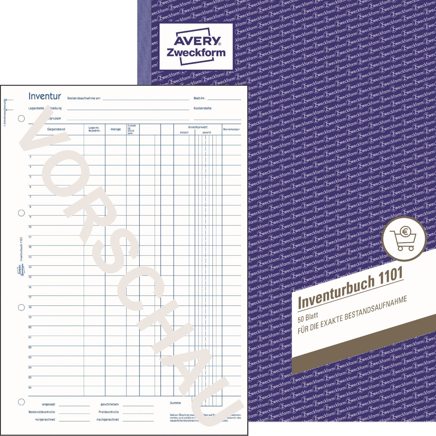 Avery Zweckform Inventurbuch 1101 DIN A4 50 Bl.