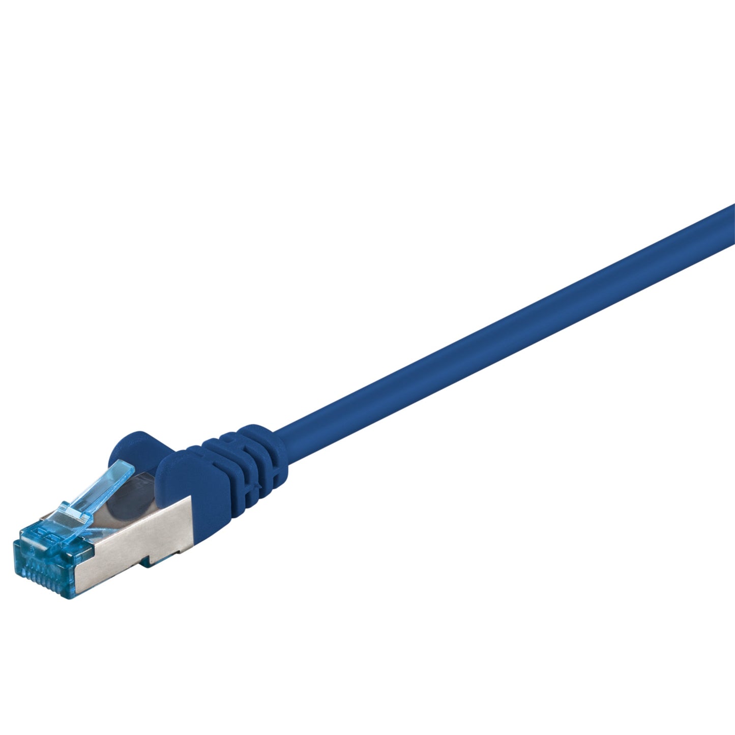 Goobay® Netzwerkkabel CAT 6a RJ45-Stecker/RJ45-Stecker vergoldet 0,5m 10.000 Mbit/s geschirmt blau