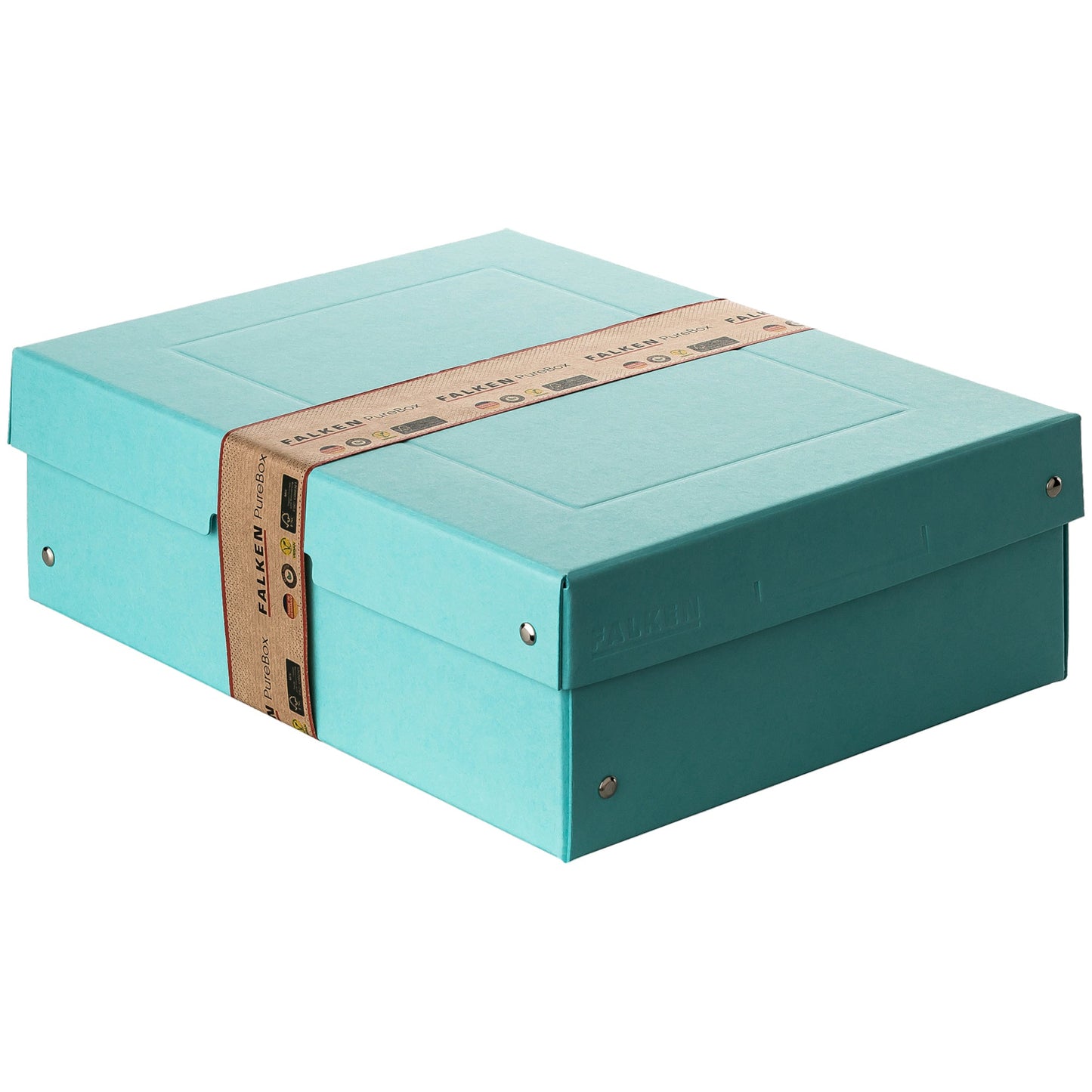 Falken Aufbewahrungsbox PureBox Pastell 24 x 10 x 32 cm (B x H x T) DIN A4 Pappe pastellazurblau