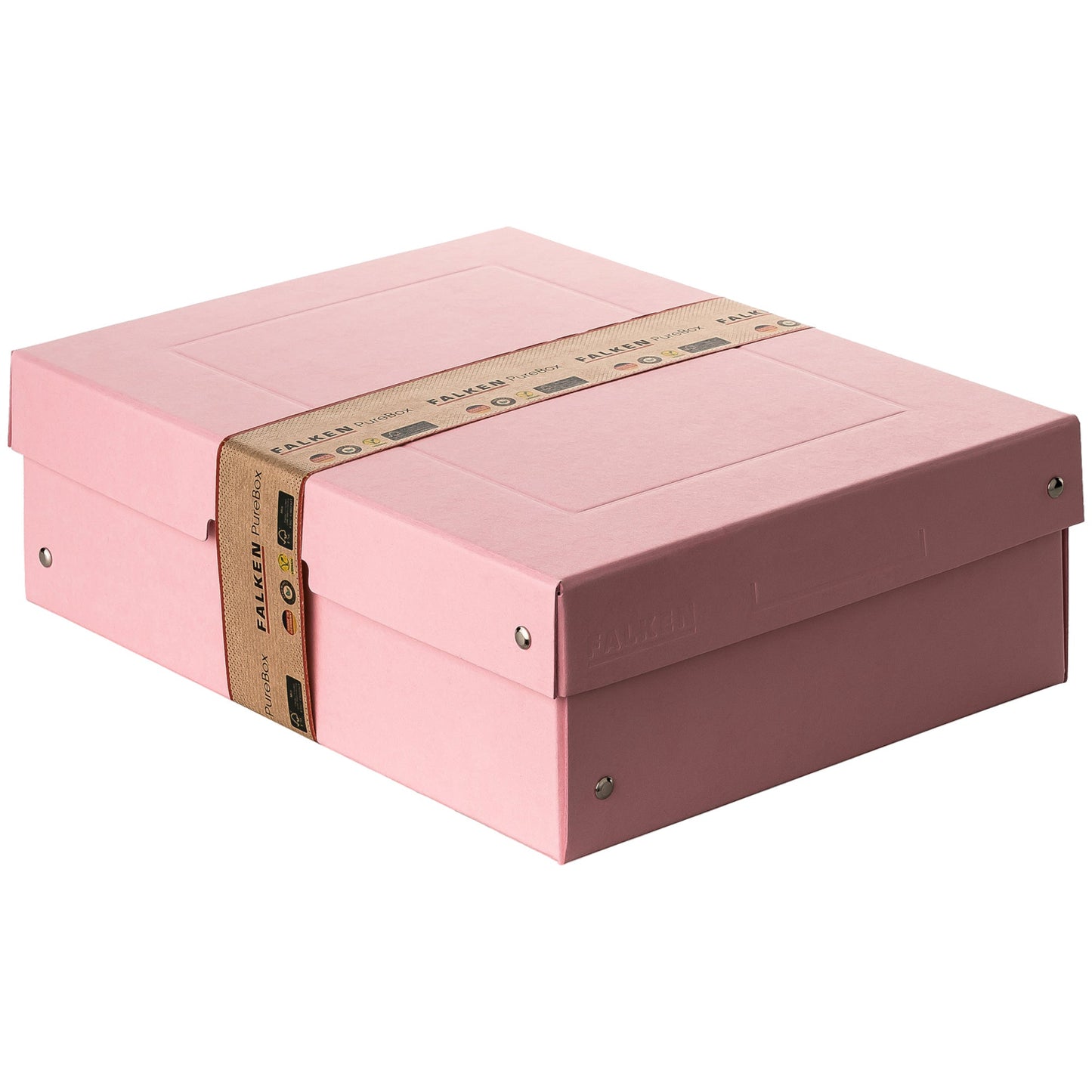 Falken Aufbewahrungsbox PureBox Pastell 24 x 10 x 32 cm (B x H x T) DIN A4 Pappe pastellpink