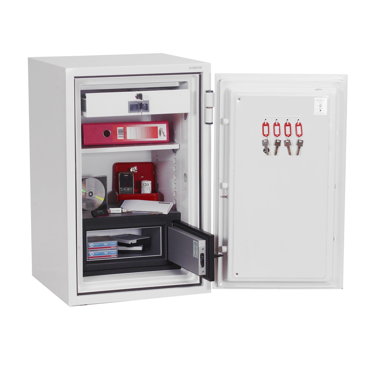 Phoenix Tresor Data Combi 38 x 67 x 33 cm (B x H x T) Stahl weiß