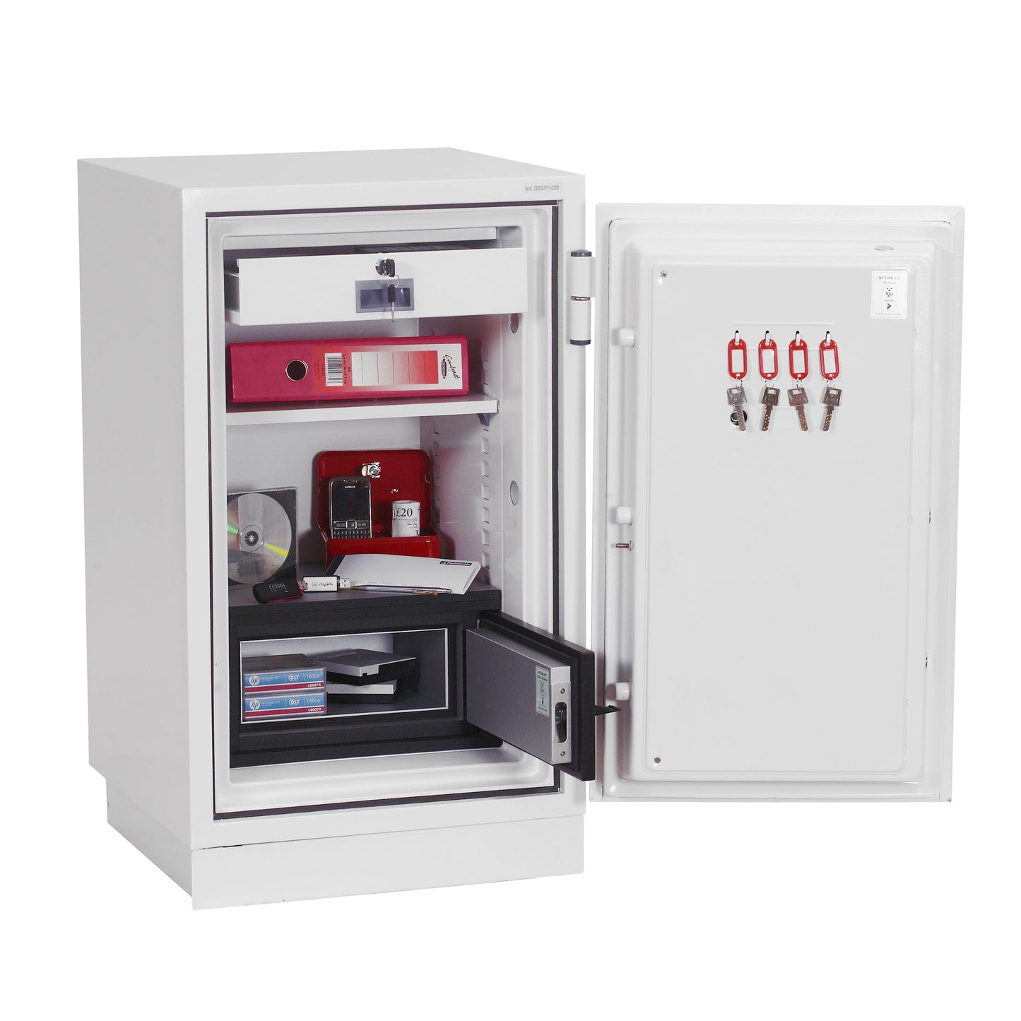 Phoenix Tresor Data Combi 38 x 67 x 33 cm (B x H x T) Stahl weiß