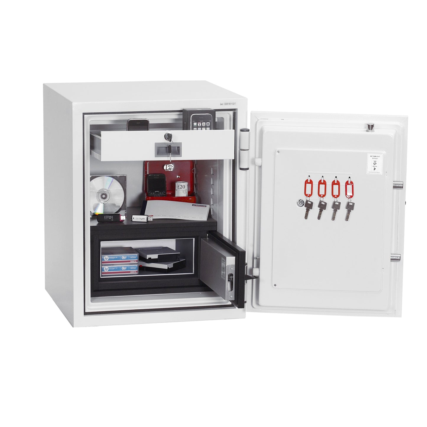 Phoenix Tresor Data Combi 37,5 x 51 x 33 cm (B x H x T) Stahl weiß