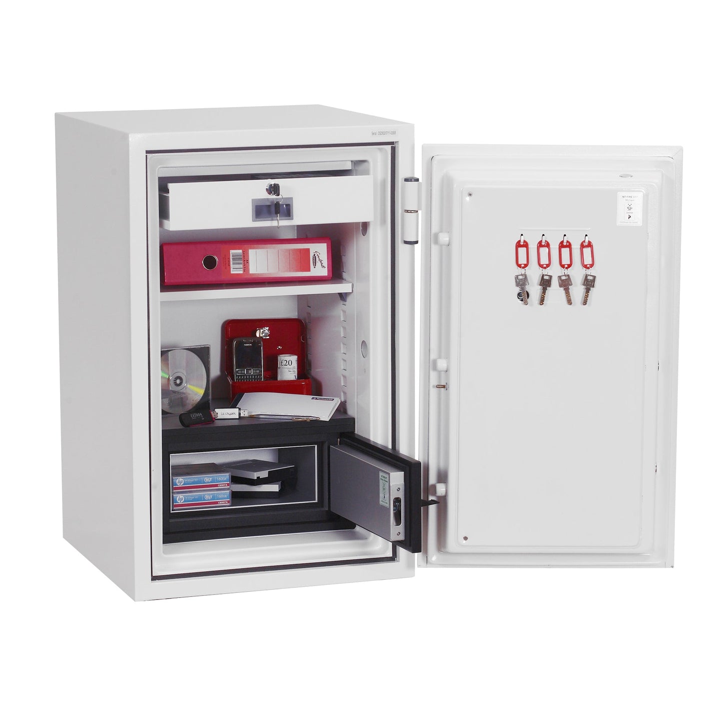 Phoenix Tresor Data Combi 38 x 67 x 33 cm (B x H x T) Stahl weiß