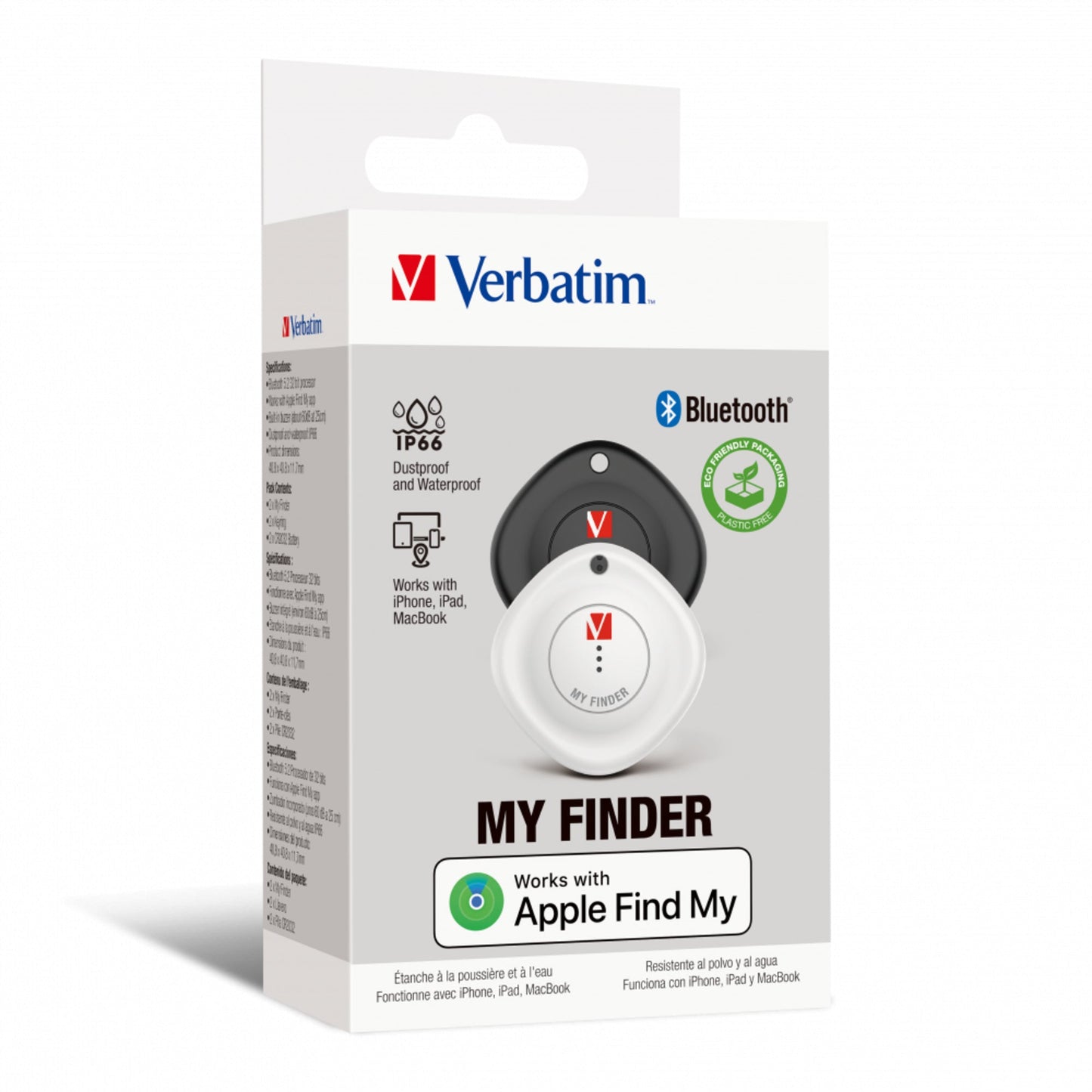 Verbatim Bluetooth-Tracker My Finder Apple App "Wo ist?" 40,8 x 11,7 x 40,8 mm (B x H x T) 2 St./Pack.