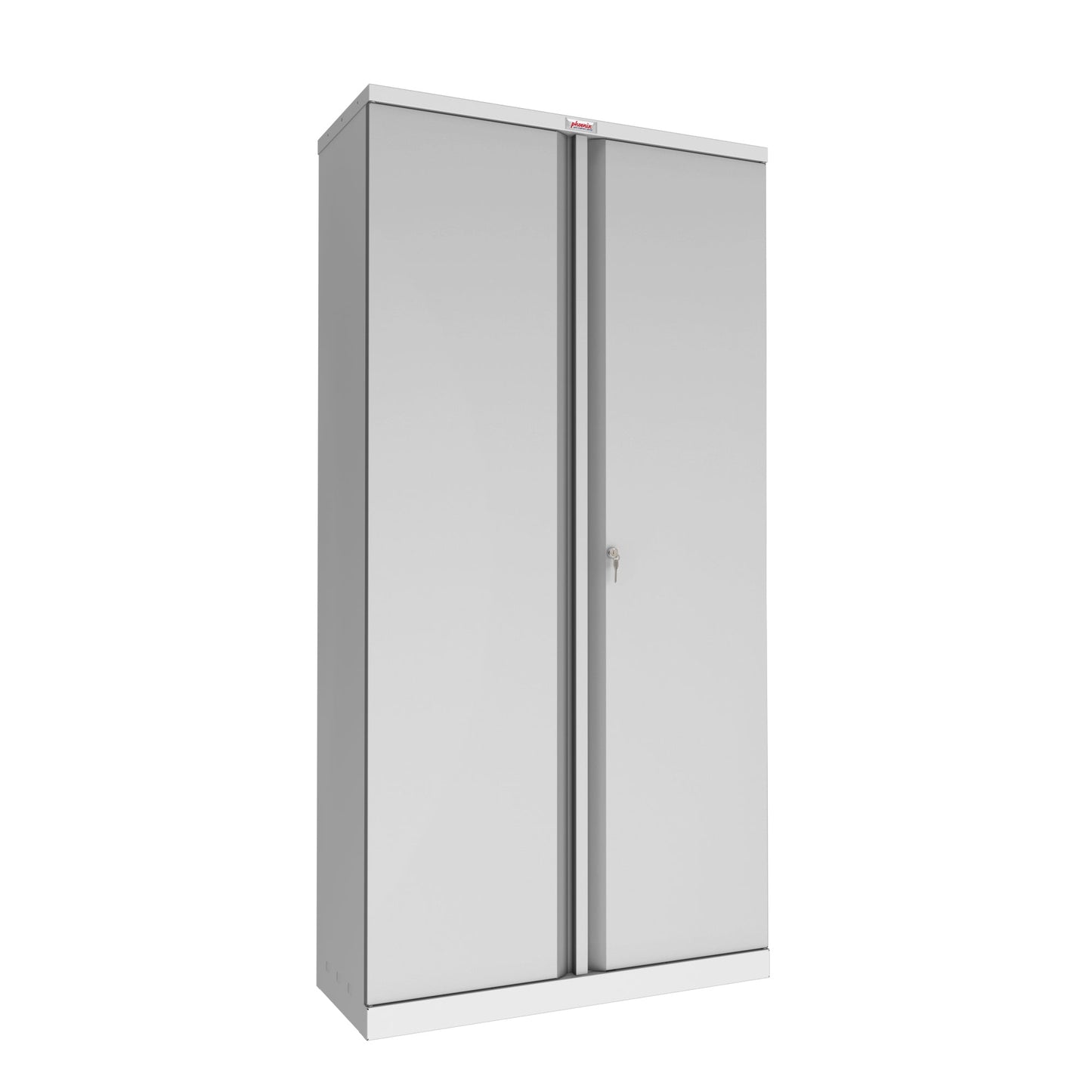 Phoenix Flügeltürenschrank 915 x 1.830 x 370 mm (B x H x T) 4 Fachböden Stahl, pulverbeschichtet Farbe der Front: grau Farbe des Korpus: grau