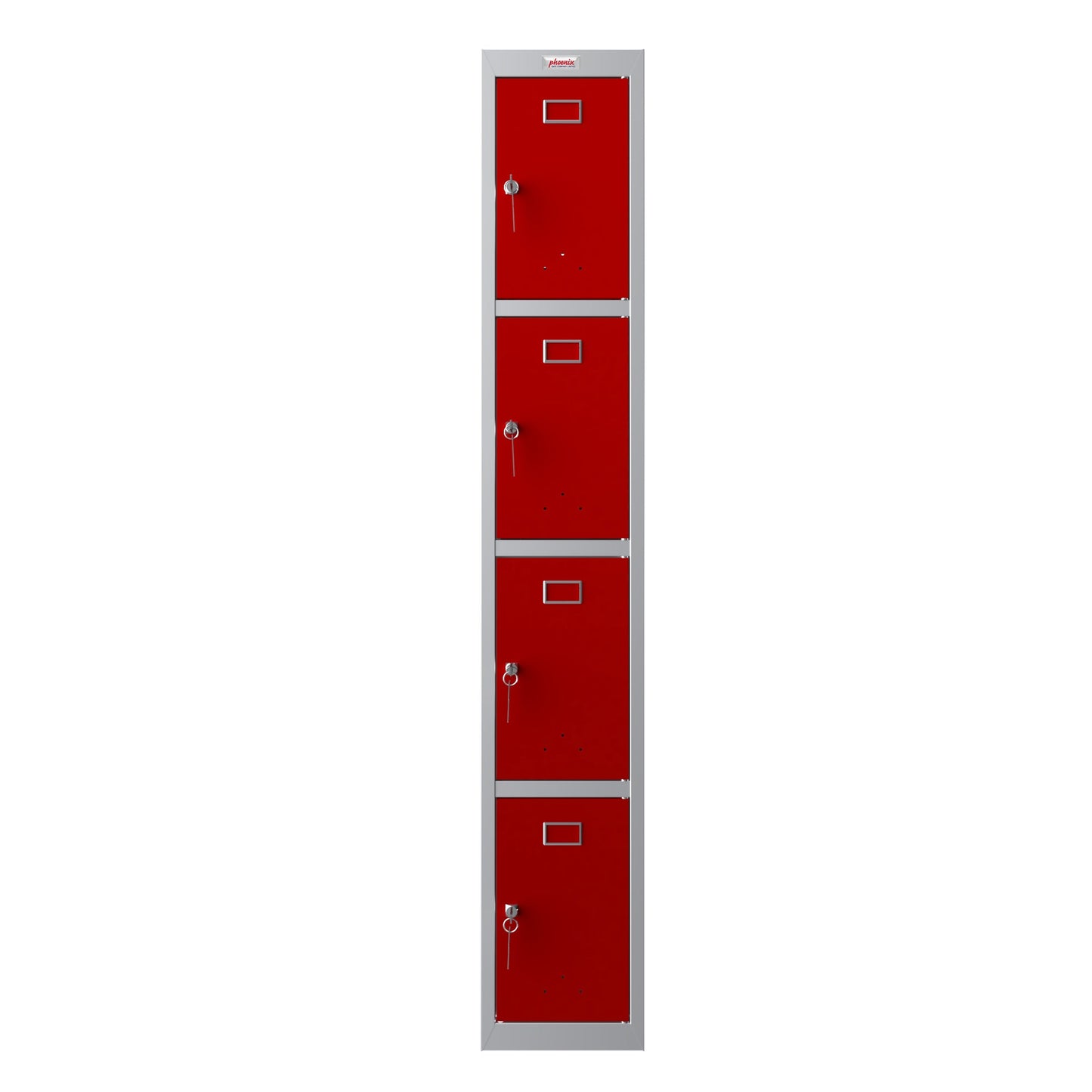 Phoenix Kleiderspind Personal Locker 300 x 1.830 x 500 mm (B x H x T) 1 Abteil Stahl Farbe der Front: rot Farbe des Korpus: grau