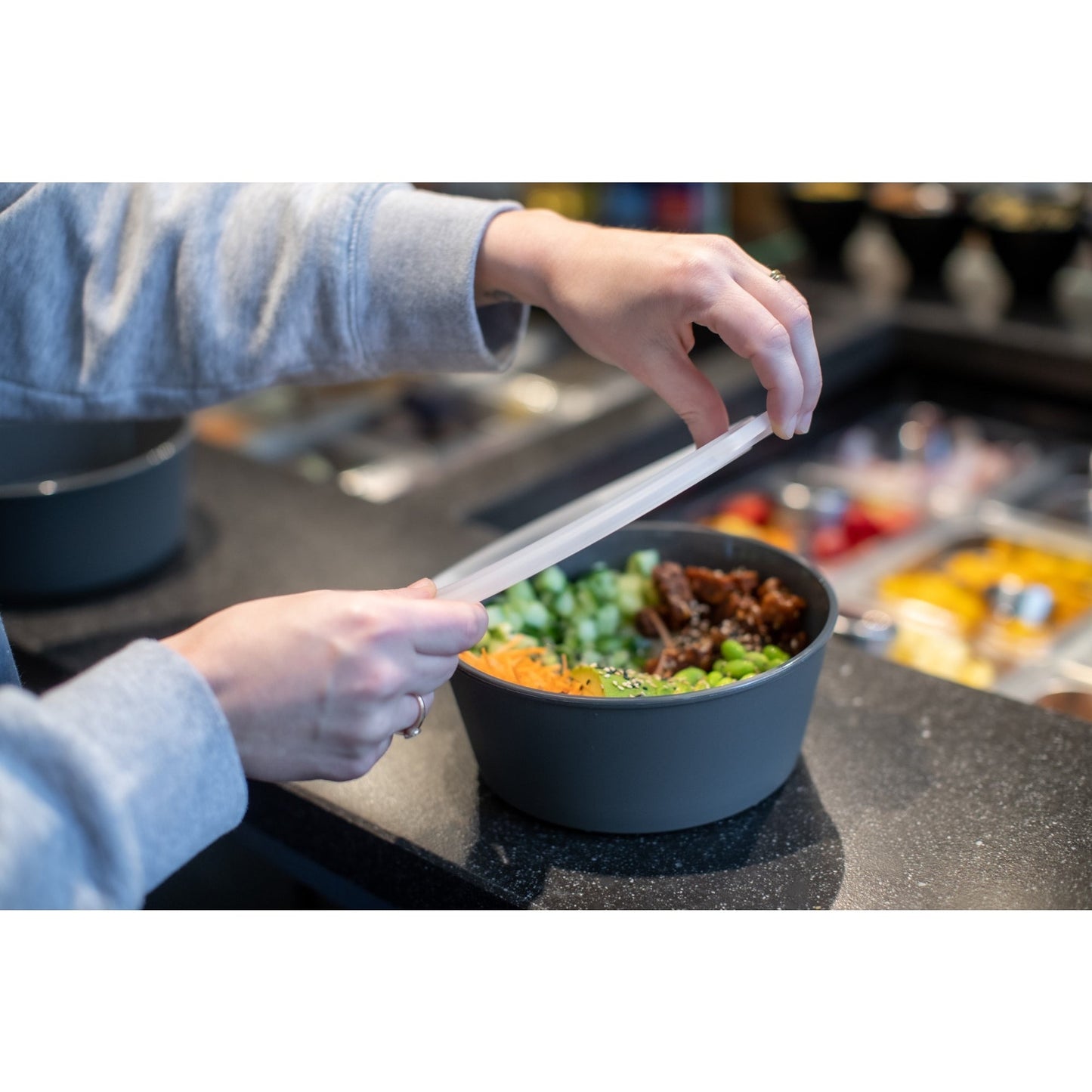 Koziol Schale MOVE BOWL Mehrweg 14,7 x 7,8 x 15,5 cm (B x H x T) 700ml TPE Kunststoff nature ash grey