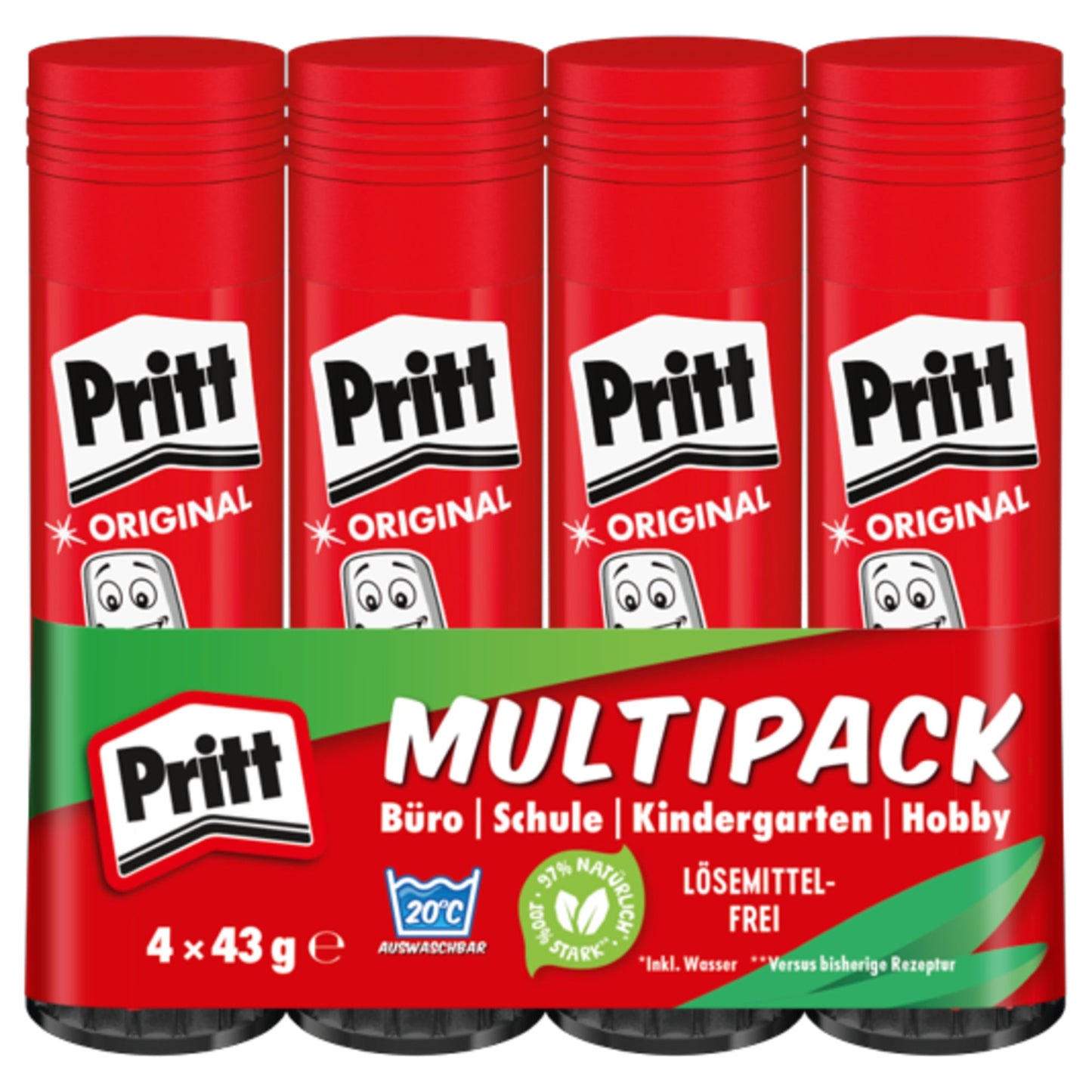 Pritt Klebestift Original Multipack nicht nachfüllbar 4 x 42 g/Pack.
