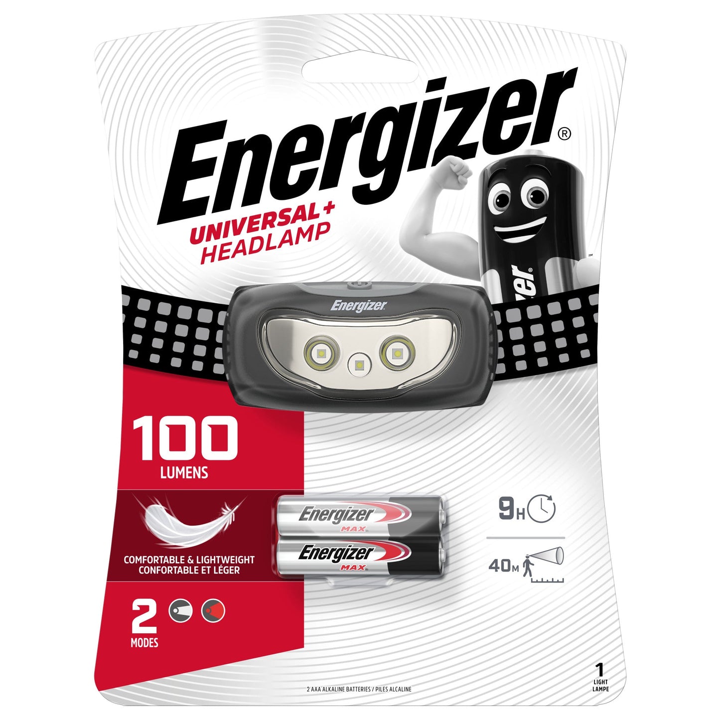 Energizer® Stirnlampe Universal Plus 100lm 40m LED AAA/Micro Kunststoff schwarz