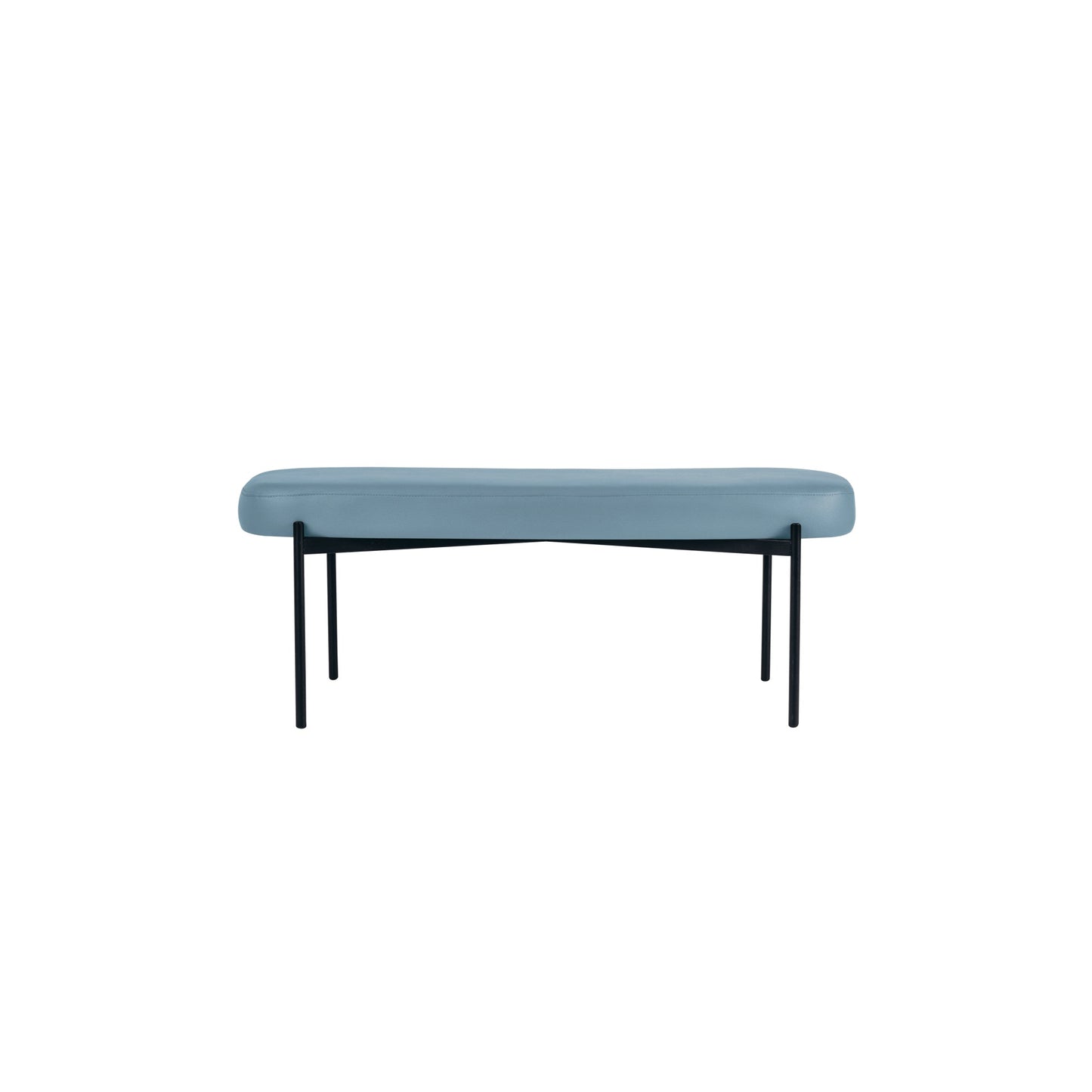 Paperflow Sitzbank GAIA 118 x 45,5 x 42 cm (B x H x T) Werkstoff des Bezuges: Kunstleder (79 % PVC, 21 % PES) Material der Sitzfläche: Spanplatte blau