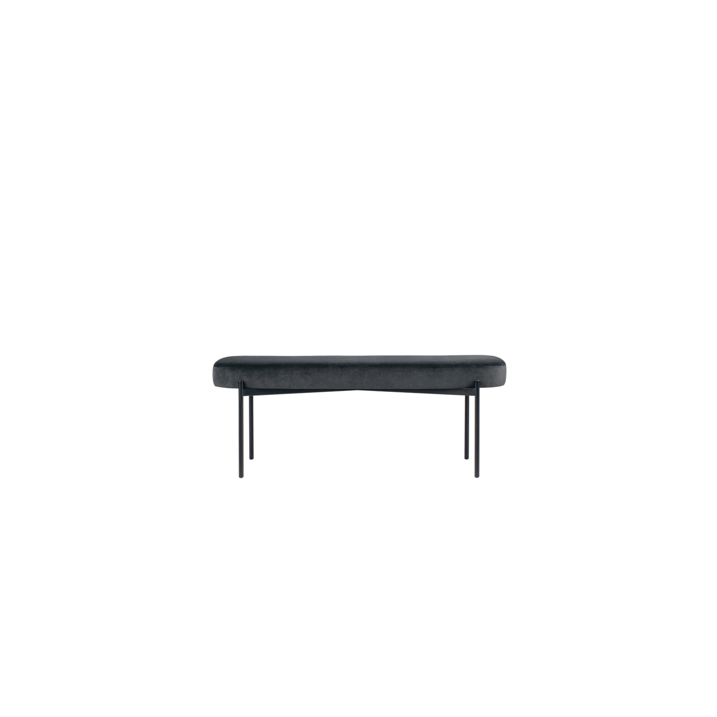 Paperflow Sitzbank GAIA 118 x 45,5 x 42 cm (B x H x T) Werkstoff des Bezuges: Samt (100 % Polyester) Material der Sitzfläche: Spanplatte anthrazit