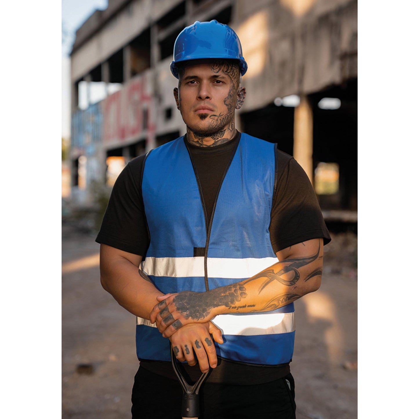 korntex Warnweste Dortmund L reflektierend Klettverschlüsse 100 % Polyester blau