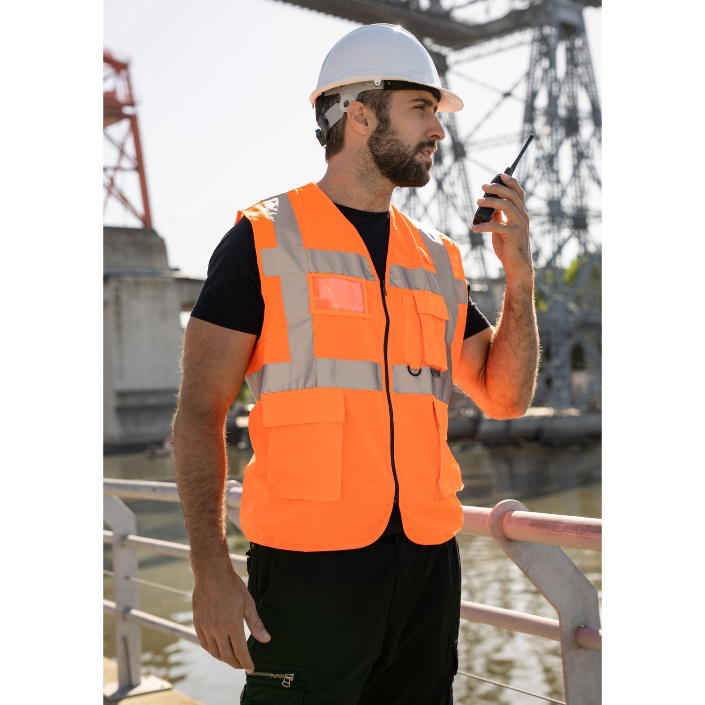 korntex Warnweste Hamburg Comfort fit M reflektierend Reißverschluss 100 % Polyester signal-orange