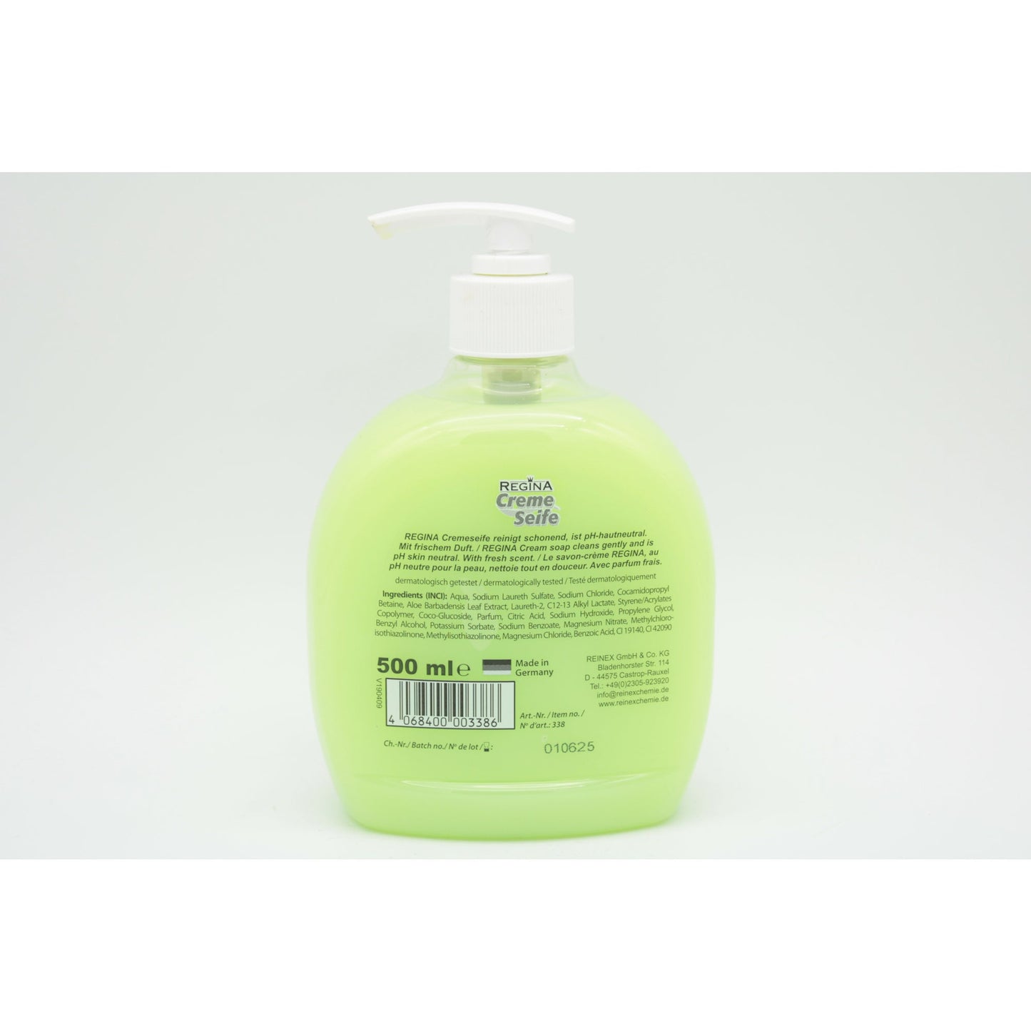 Regina Flüssigseife Grüne Frische Ausführung des Behälters: Pumpflasche Material des Behälters: Kunststoff 0,5l