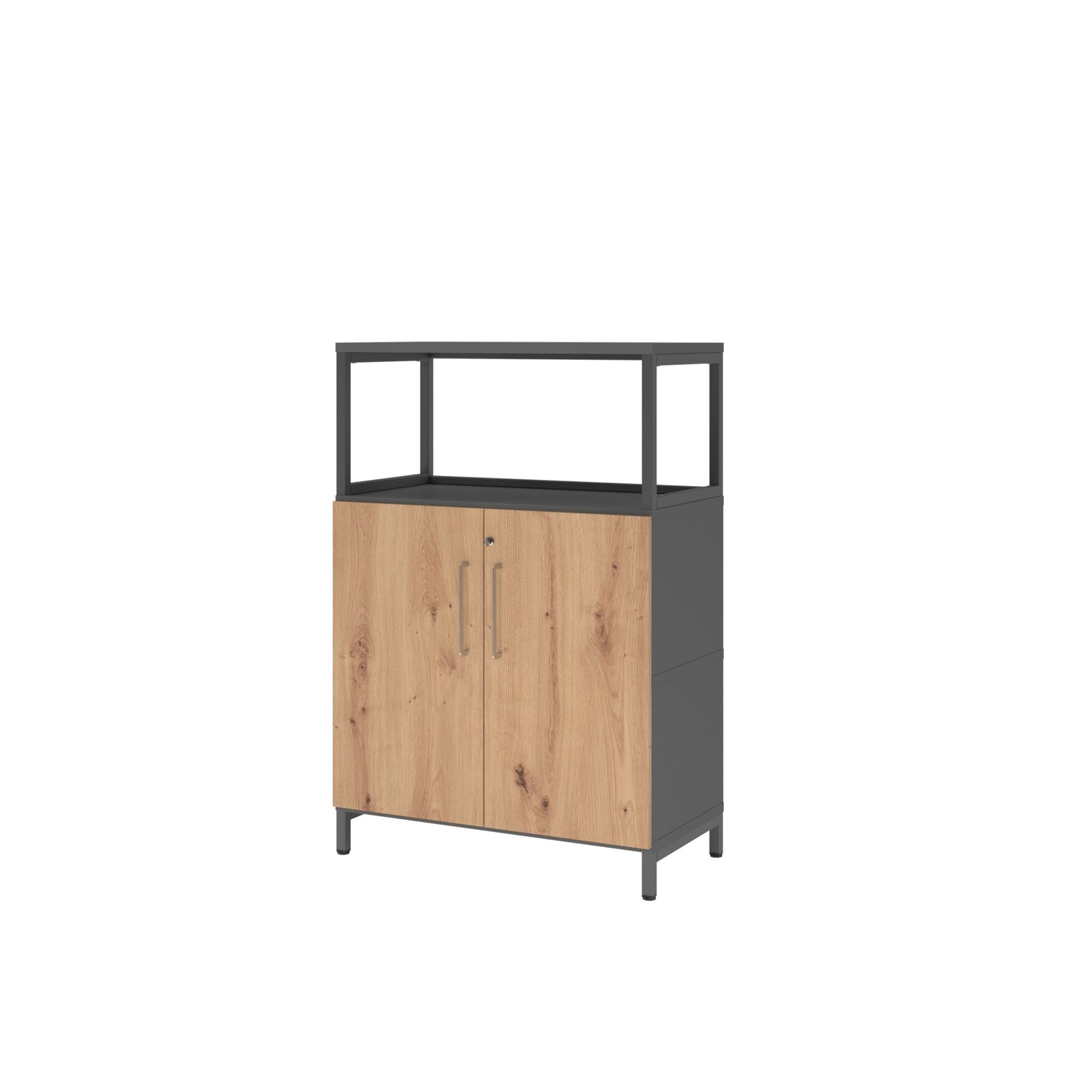 Hammerbacher Regalschrank FlexWall 800 x 1.180 x 417 mm (B x H x T) Flügeltür ohne Rollen Holz