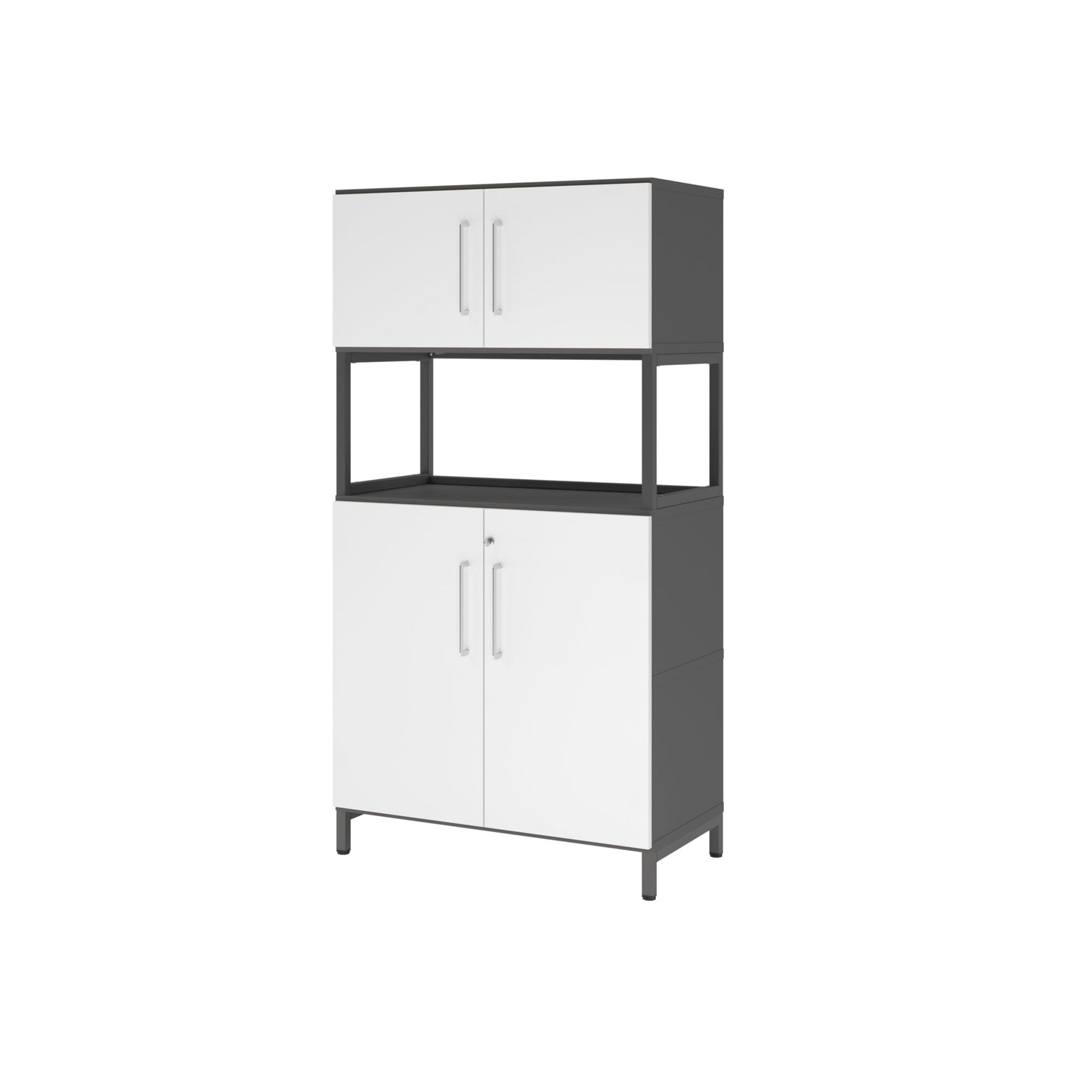 Hammerbacher Regalschrank FlexWall 800 x 1.532 x 417 mm (B x H x T) Flügeltür ohne Rollen Holz