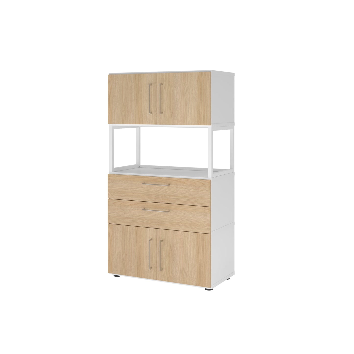 Hammerbacher Regalschrank FlexWall 800 x 1.452 x 417 mm (B x H x T) Flügeltür ohne Rollen Holz