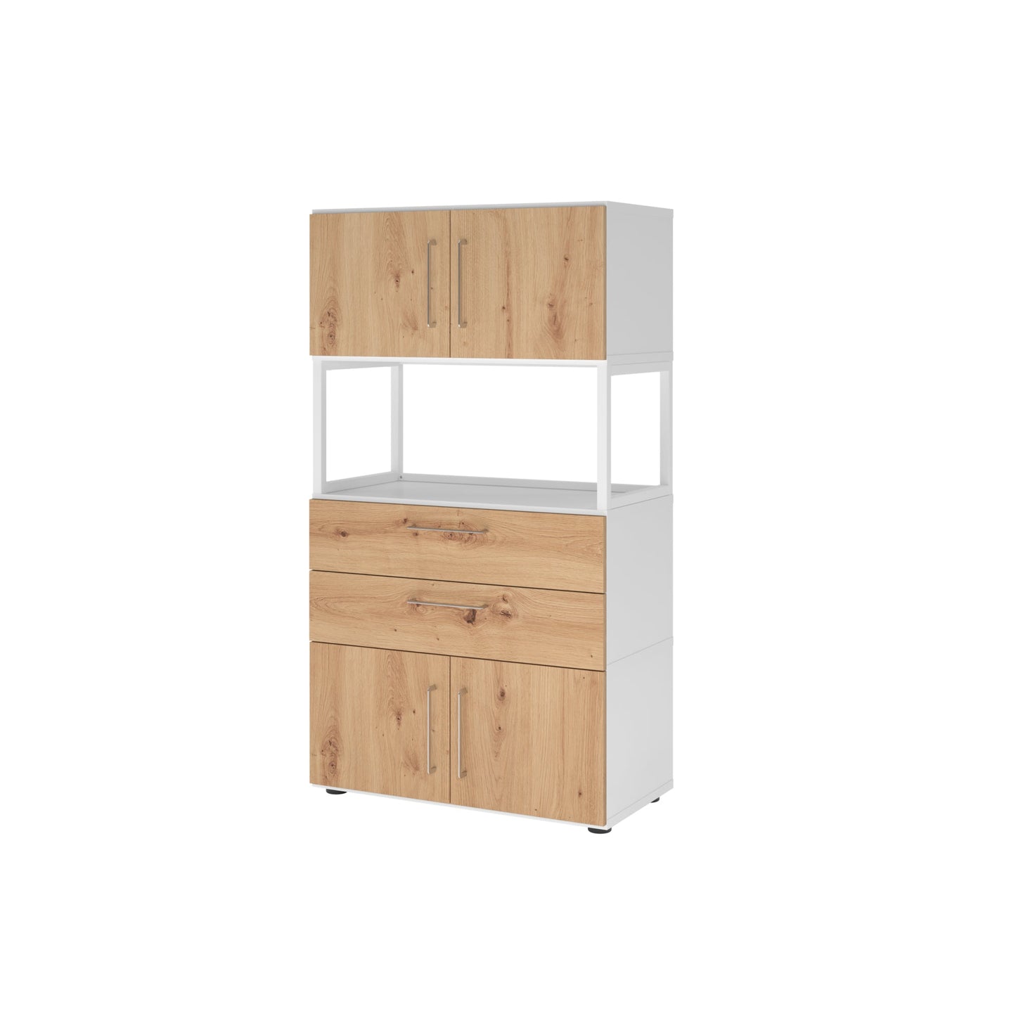 Hammerbacher Regalschrank FlexWall 800 x 1.452 x 417 mm (B x H x T) Flügeltür ohne Rollen Holz