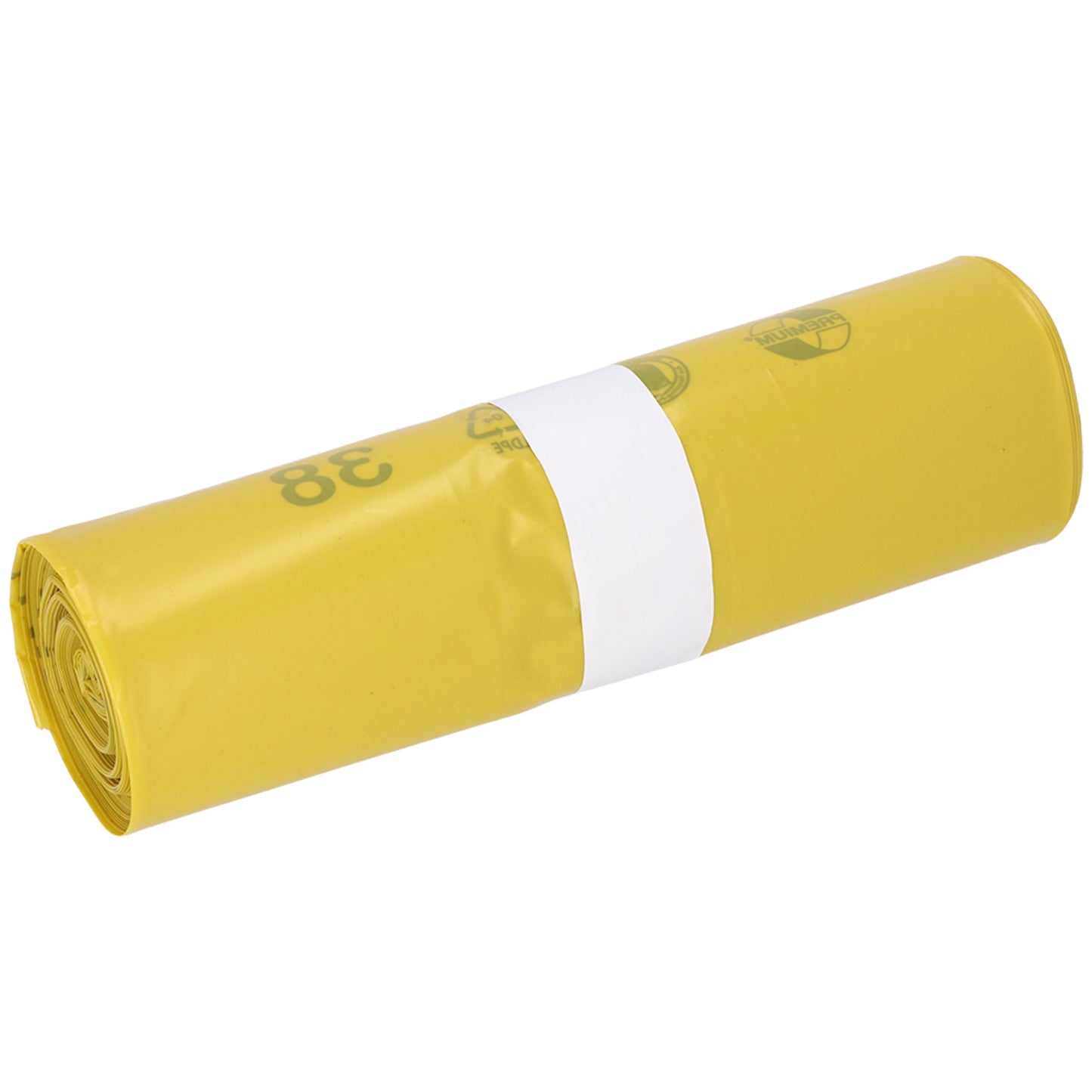 PREMIUM Müllsack 64 x 100 cm (B x H) 85µm 85l LDPE, 34,1 % recycelt gelb-transparent 20 St./Pack.