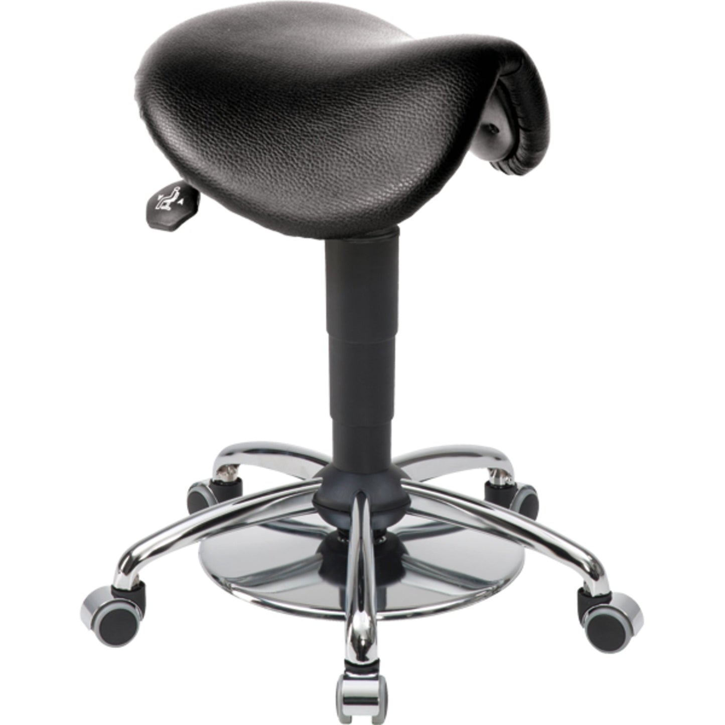 meychair Sitzhocker Assistant Basic Sattel Farbe der Sitzfläche: schwarz Farbe des Fußkreuzes: chrom