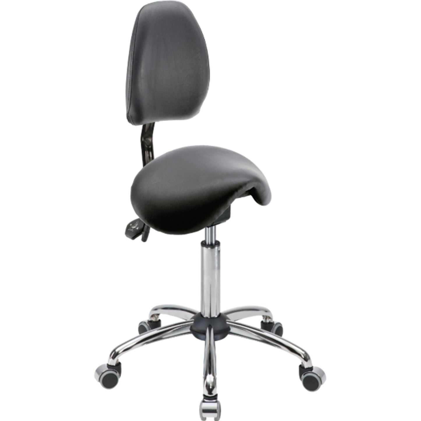 meychair Sitzhocker Assistant Basic Sattel Farbe der Sitzfläche: schwarz Farbe des Fußkreuzes: chrom