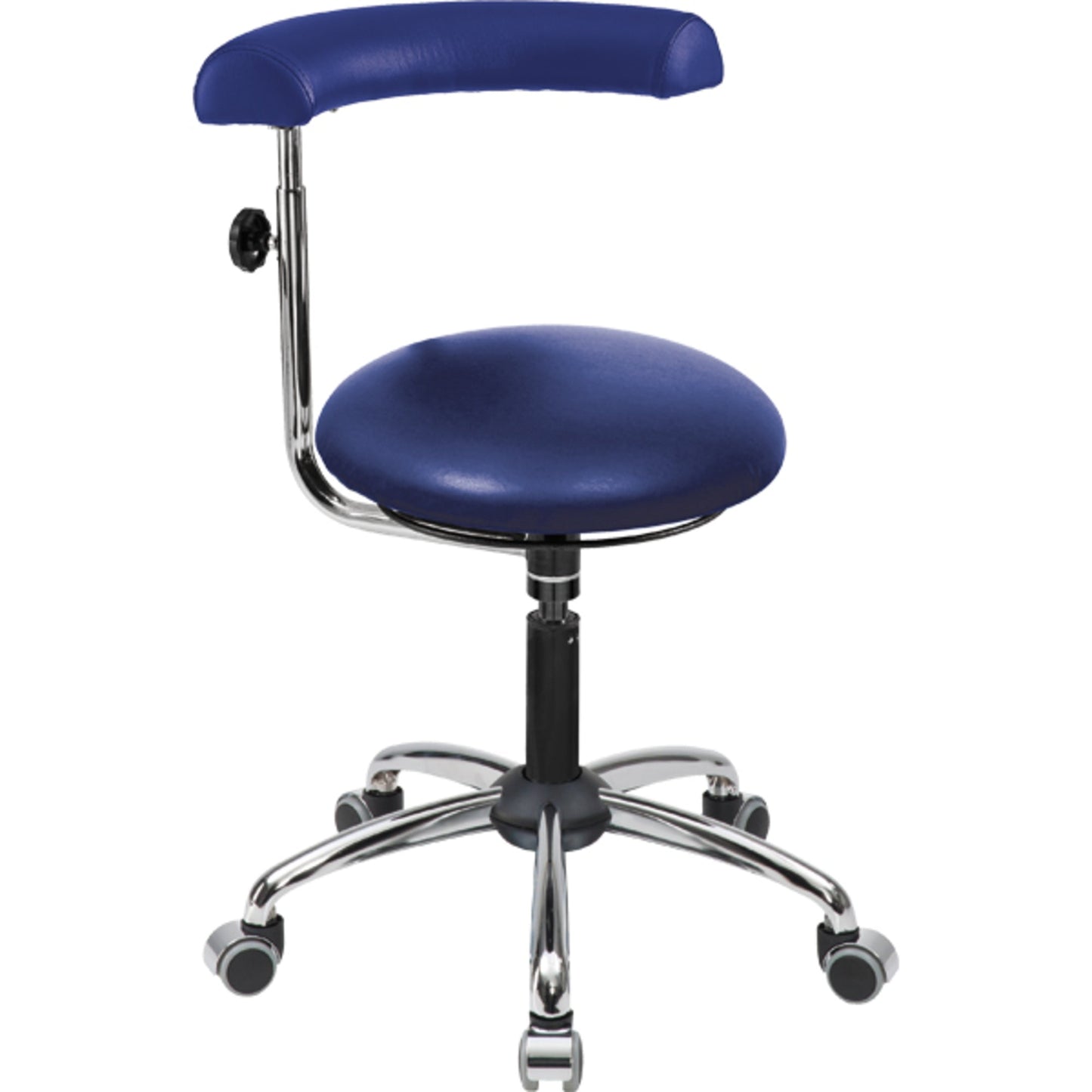 meychair Sitzhocker A20 Rundsitz Farbe der Sitzfläche: blau Farbe des Fußkreuzes: chrom