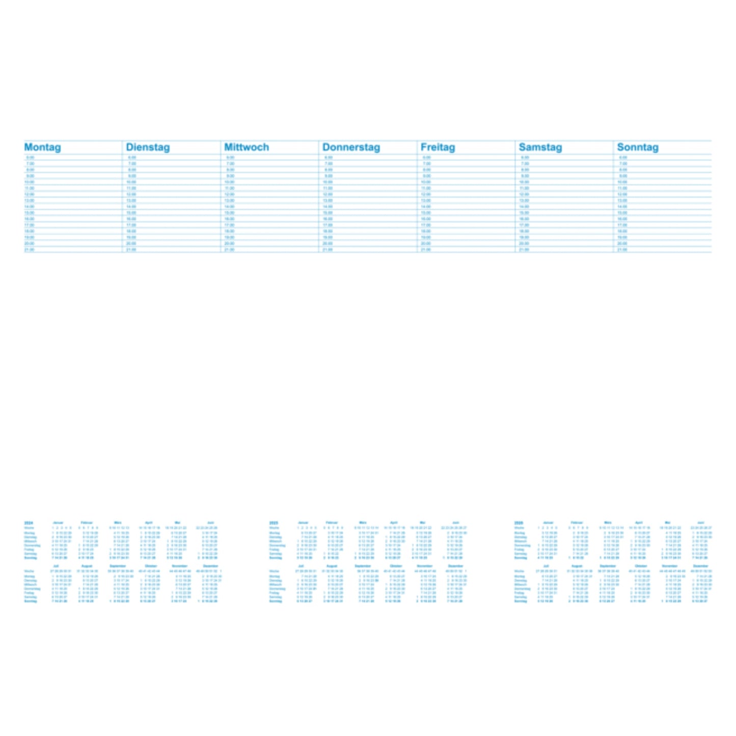 RNK Verlag Schreibunterlage Office 60 x 42 cm (B x H) mit Kalender 3 Jahre Papier weiß/blau 30 Bl.
