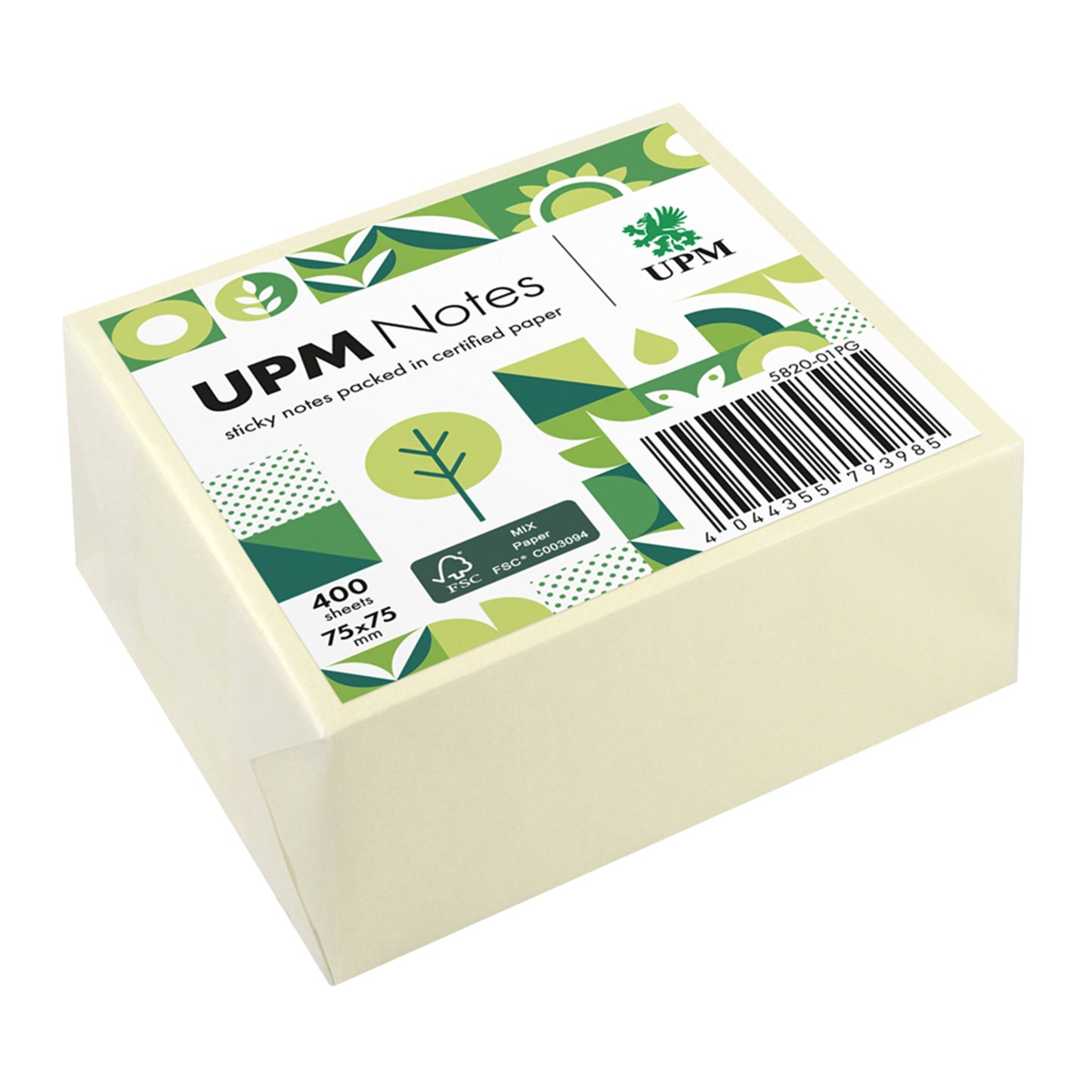 UPM Notes Haftnotiz 75 x 75 mm (B x H) gelb 400 Bl.