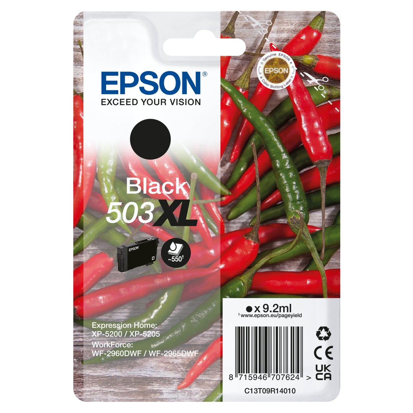 Epson Tintenpatrone Originalzubehör 503XL ca. 550 Seiten schwarz 9,2ml