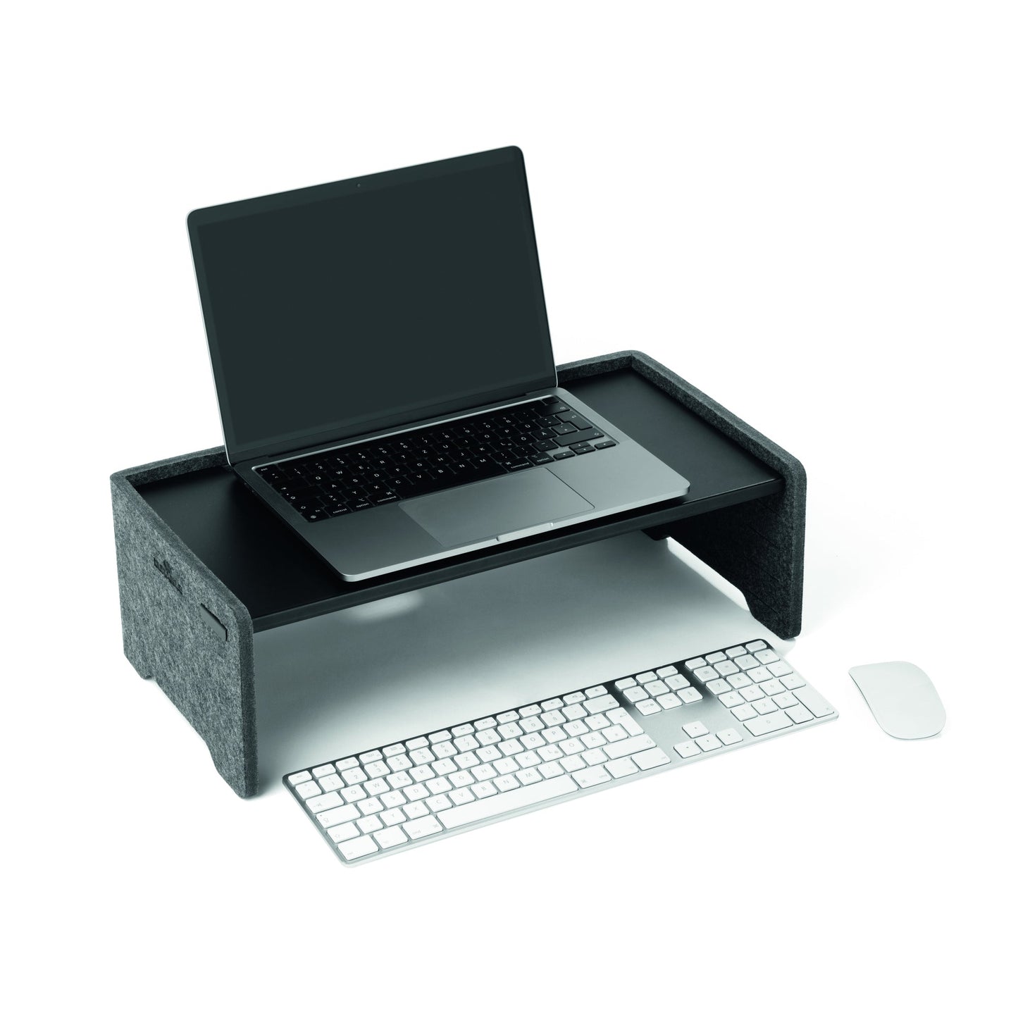 DURABLE Monitorständer EFFECT 49,6 x 16,2 x 26 cm (B x H x T) 10kg höhenverstellbar PET-Filz, 60 % recycelt/Stahl, pulverbeschichtet anthrazit