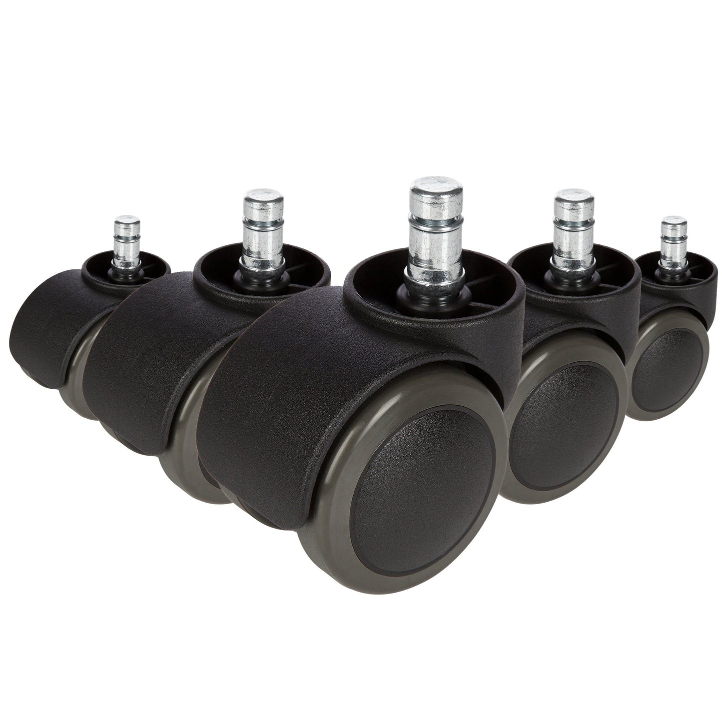 hjh OFFICE Ersatzrolle ROLO Metall/Kunststoff/Polyurethan, beschichtet schwarz 5 St./Pack.