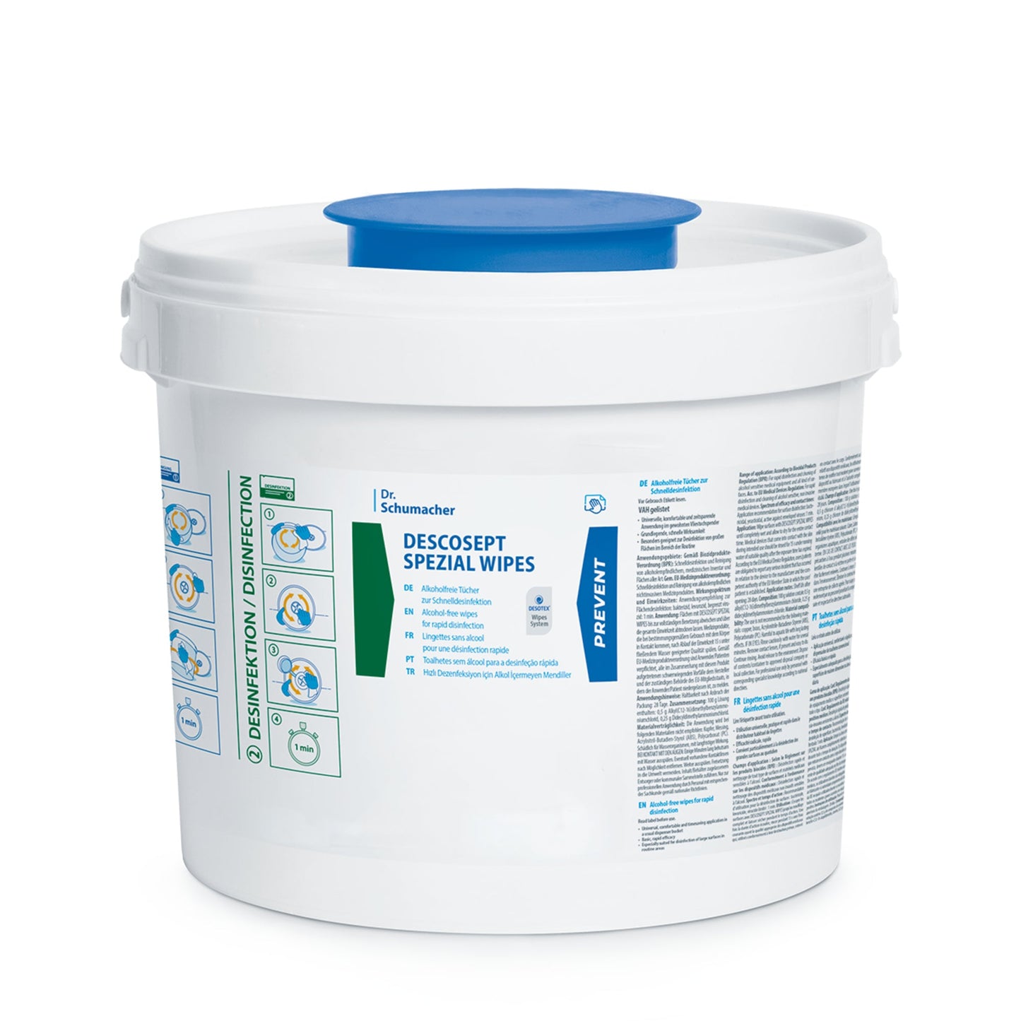 Descosept Desinfektionstücher Spezial Wipes Oberfläche alkoholfrei begrenzt viruzid, bakterizid, levurozid, Papova, Rotaviren 5,5-7,5 100 St./Pack.