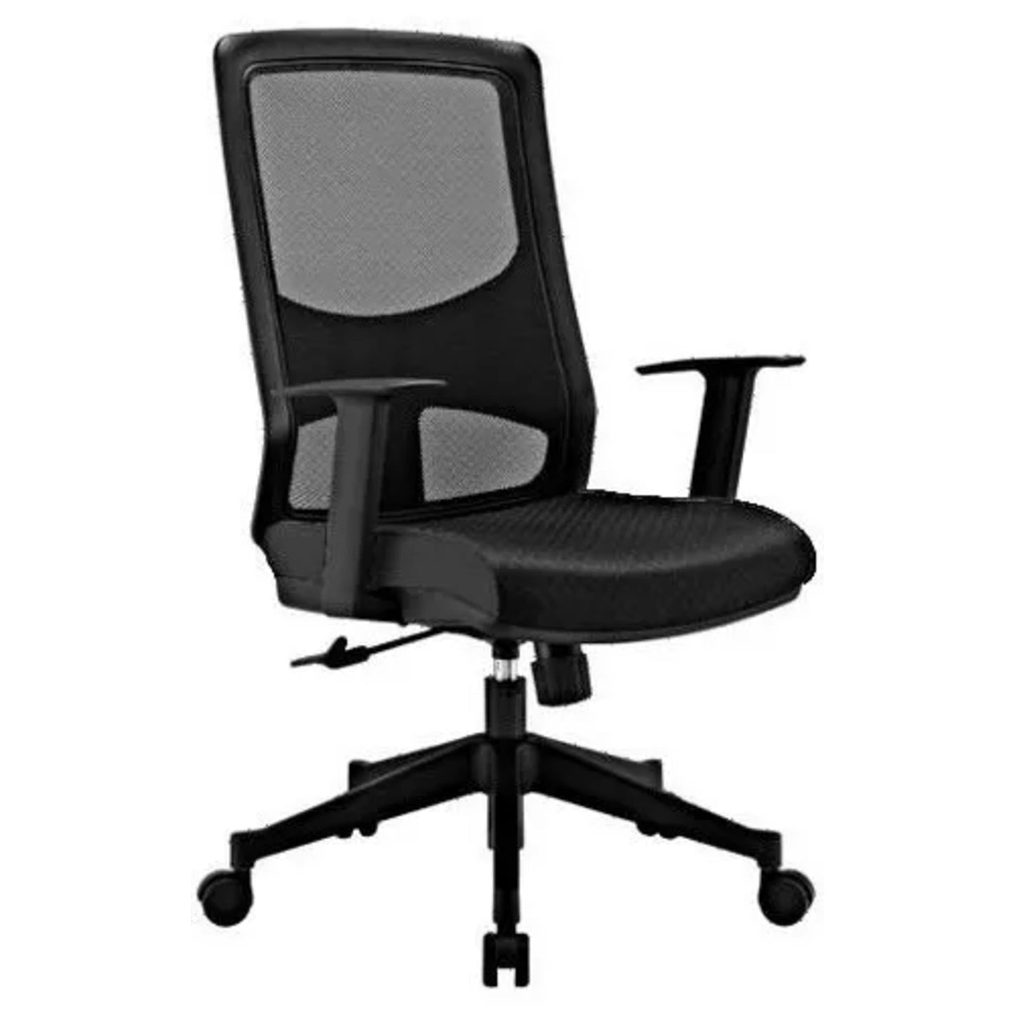 hjh OFFICE Bürodrehstuhl LAVITA 44-54cm Synchronmechanik Rolle hart gebremst (für Teppichboden) Kunststoff schwarz
