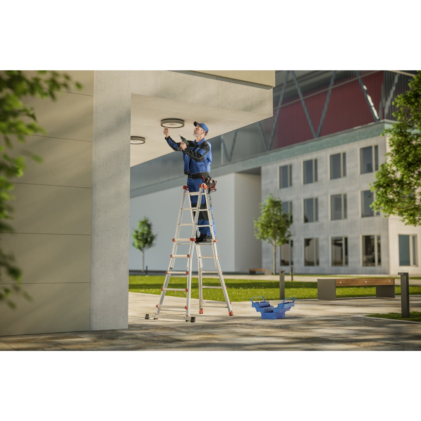 Hailo Multifunktionsleiter M80 5,7m Aluminium silber